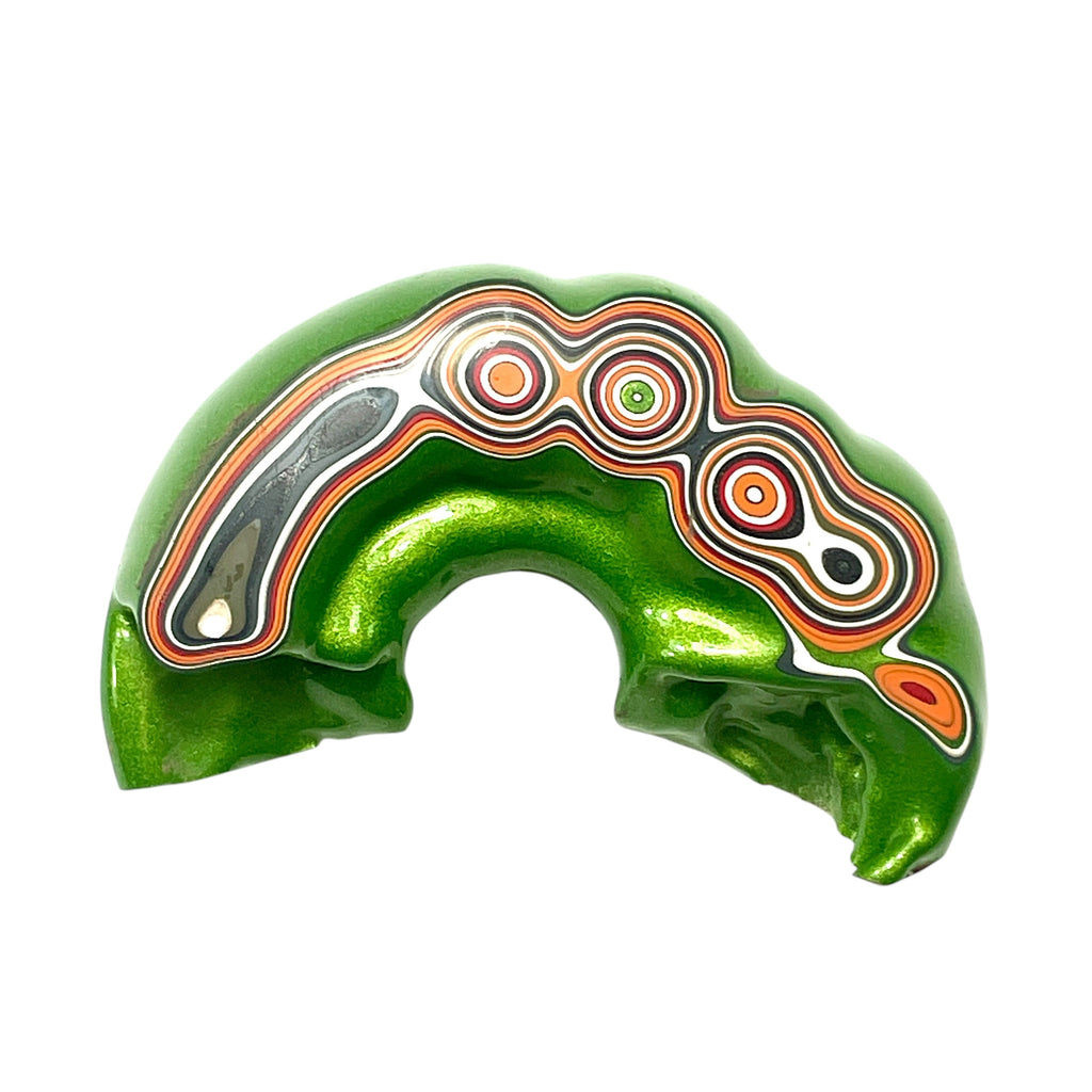 DVH Fordite Specimen Mojito Green Polished Face Michigan Jp (6466) - DVHdesigns