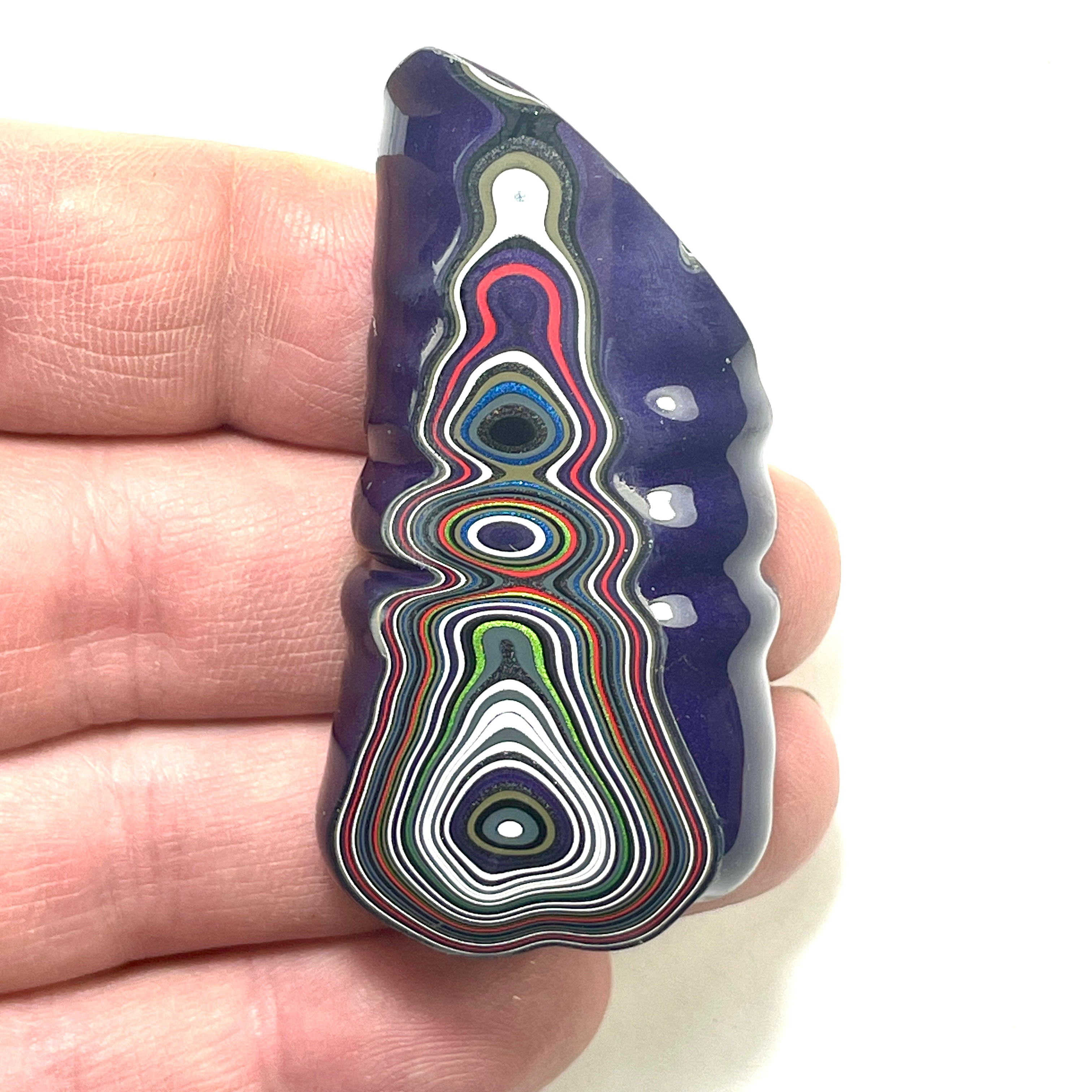 DVH Fordite Specimen Purple Reign Polished Face Michigan Jp (6471) - DVHdesigns