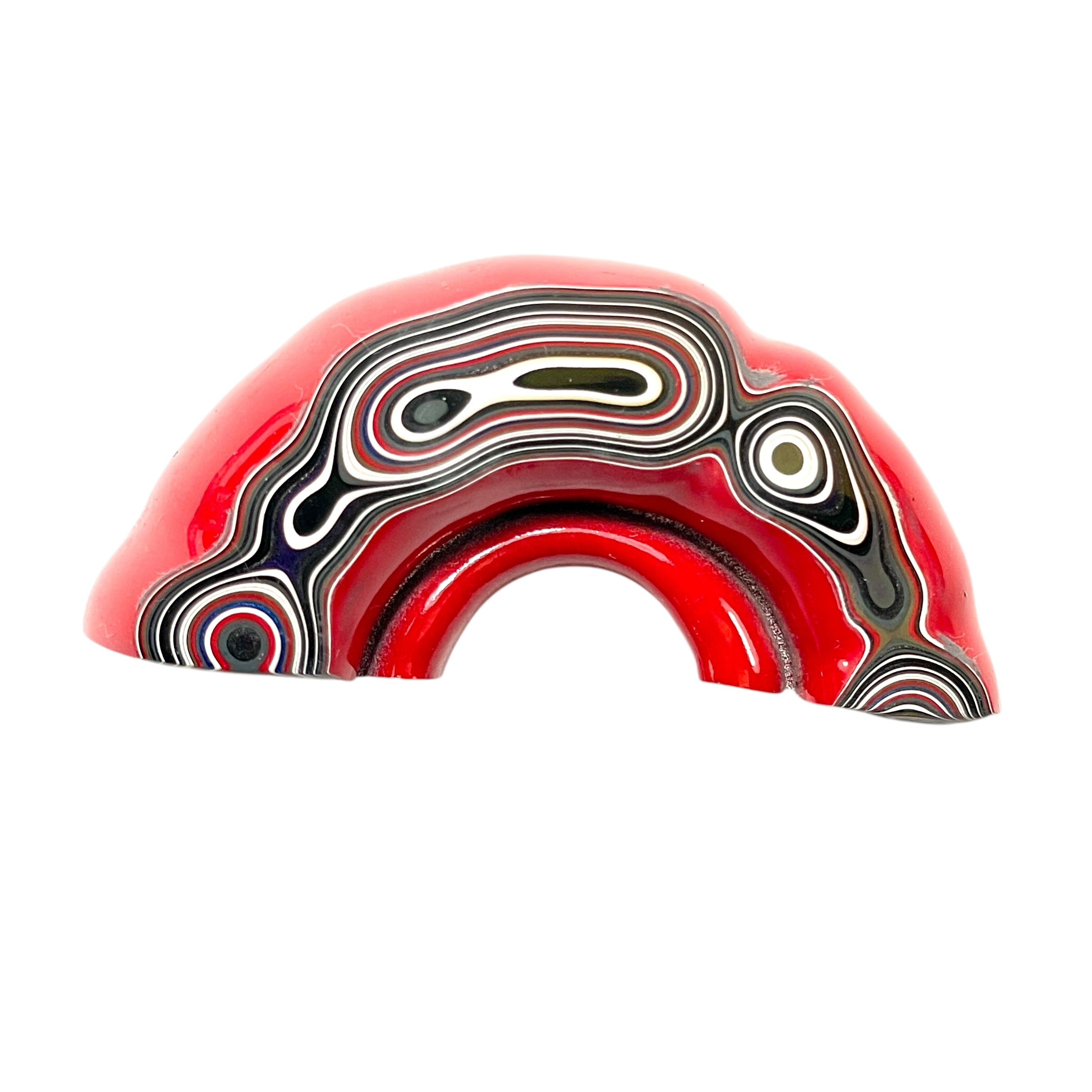 DVH Fordite Specimen Red Polished Face Michigan Chv Frd Jp (6472)