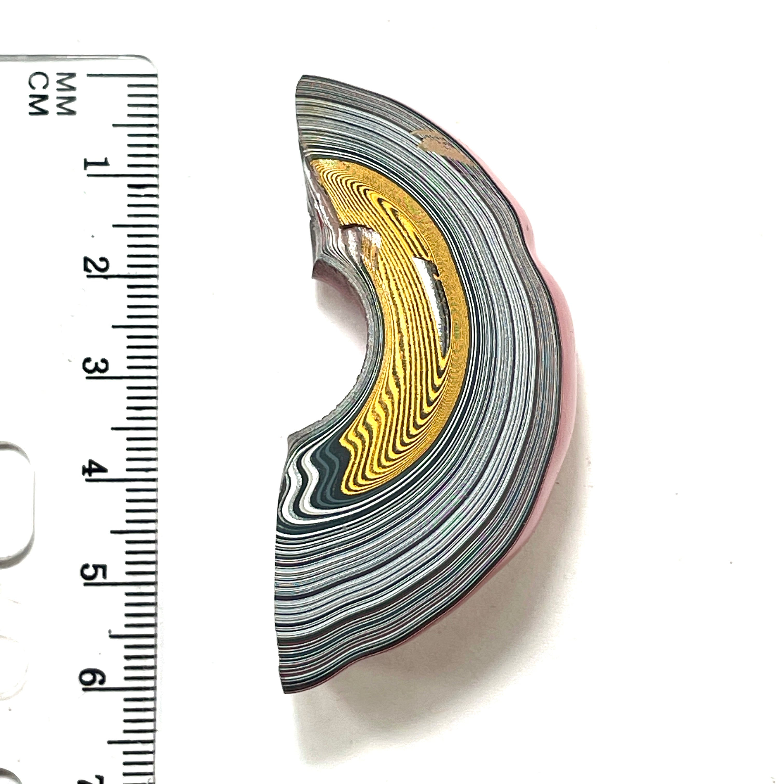 DVH Fordite Specimen Red Polished Face Michigan Chv Frd Jp (6472)