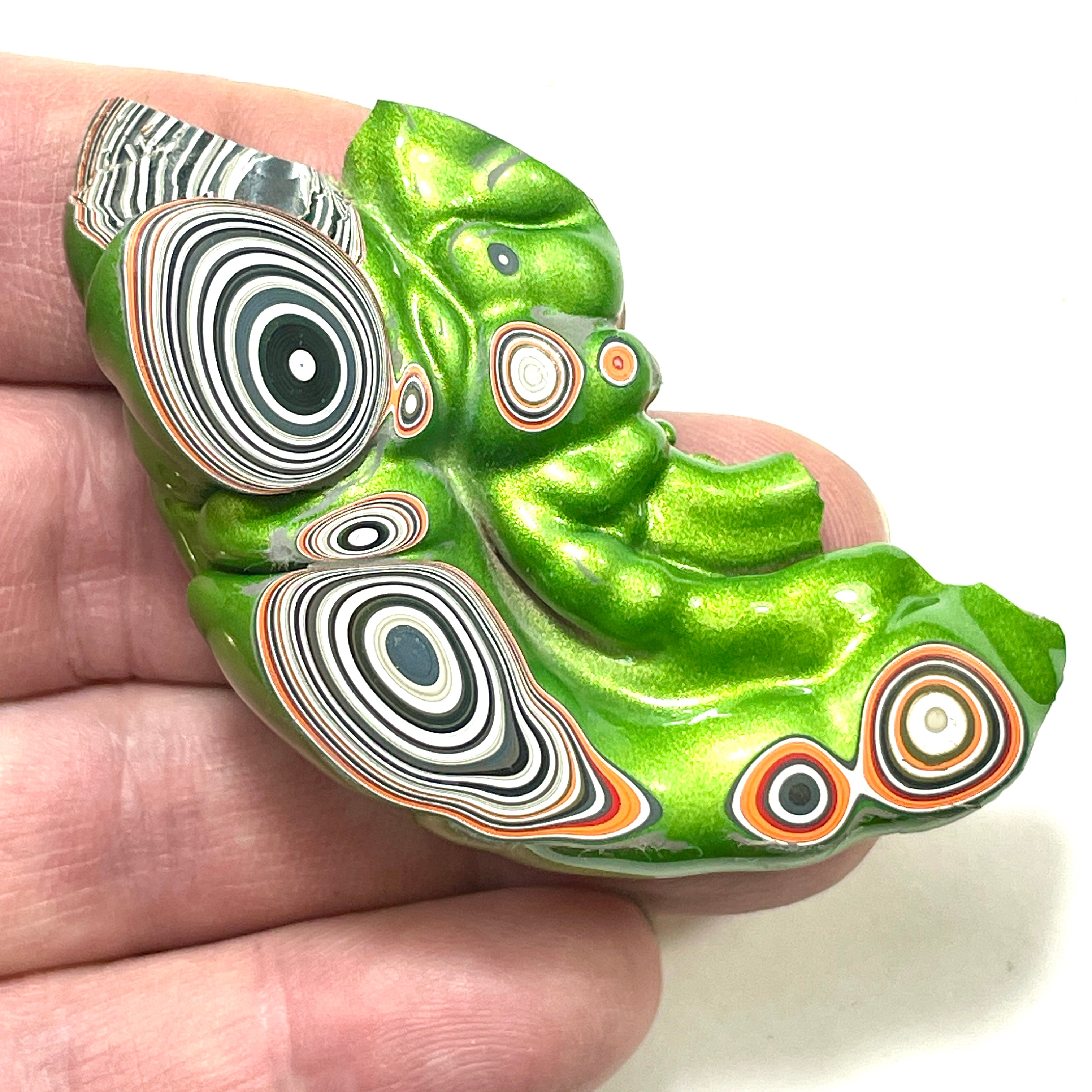 DVH Fordite Specimen Mojito Green Polished Face Michigan Chv Frd Jp (6475) - DVHdesigns