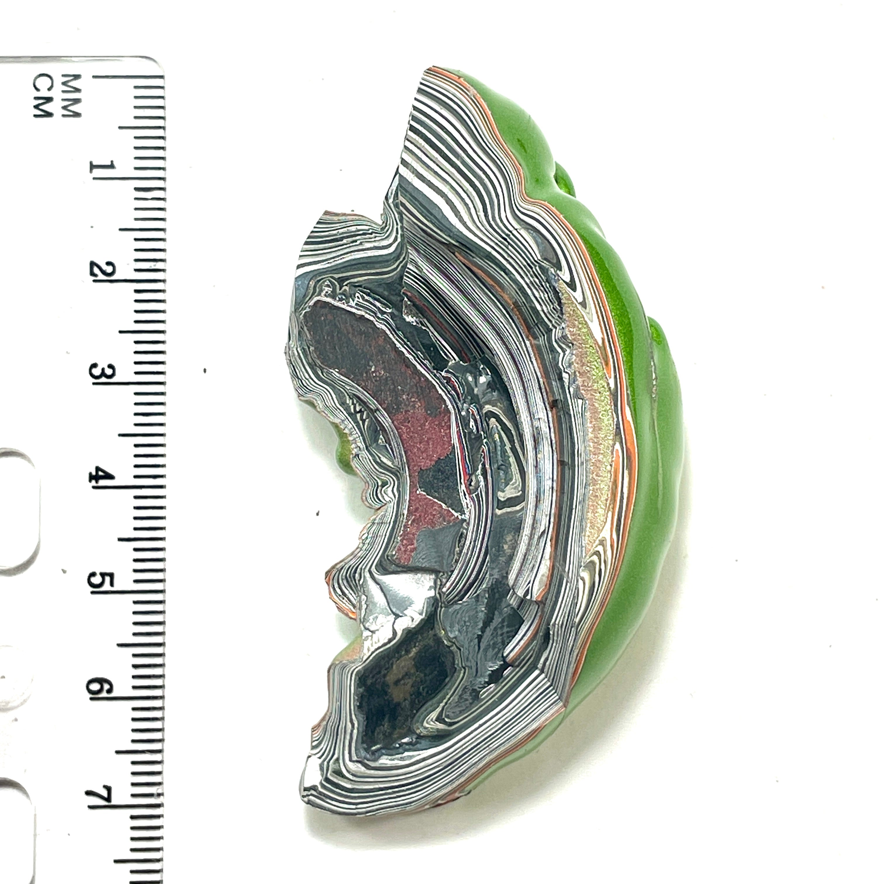 DVH Fordite Specimen Mojito Green Polished Face Michigan Chv Frd Jp (6475) - DVHdesigns