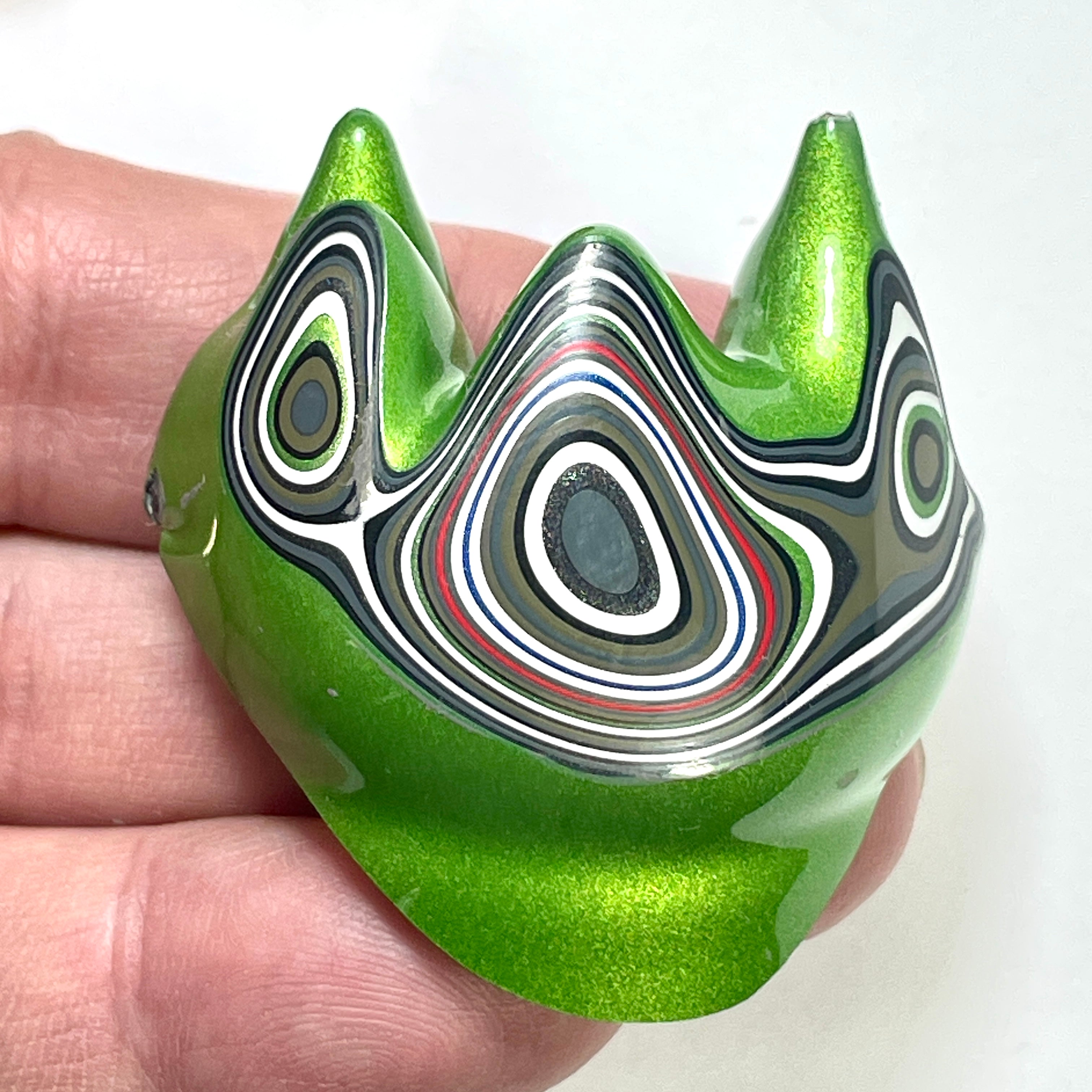 DVH Fordite Specimen Mojito Green Polished Face Michigan Jp (6478)