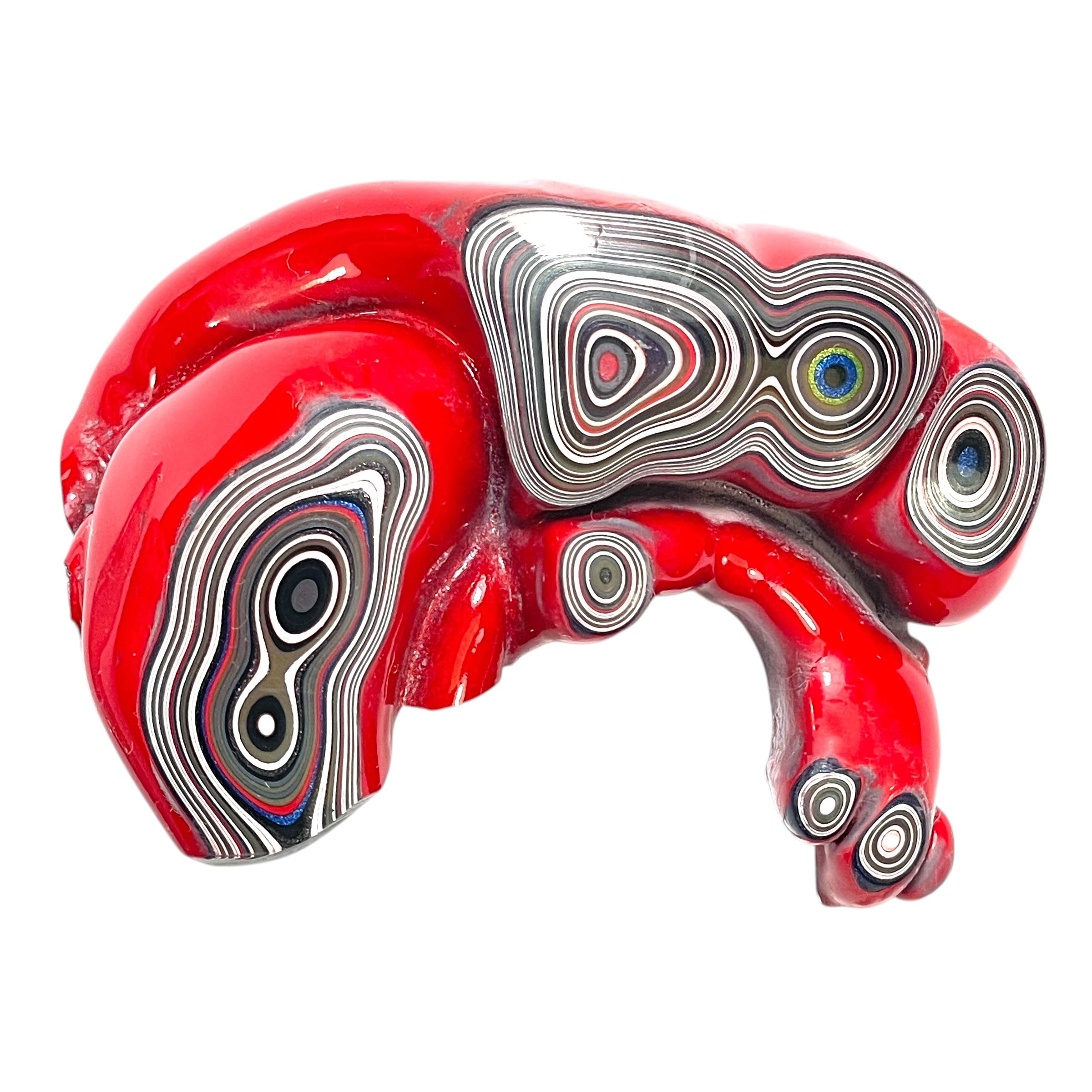 DVH Fordite Specimen Red Polished Face Michigan Chv Frd Jp (6479)
