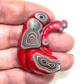 DVH Fordite Specimen Red Polished Face Michigan Chv Frd Jp (6479)