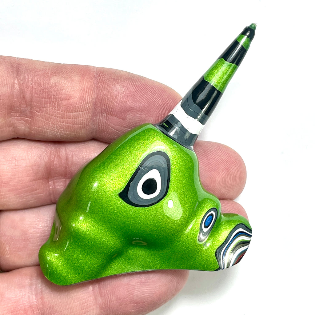 DVH Jeep Fordite Unicorn Head Mojito Green Polished Face Specimen (6506) - DVHdesigns
