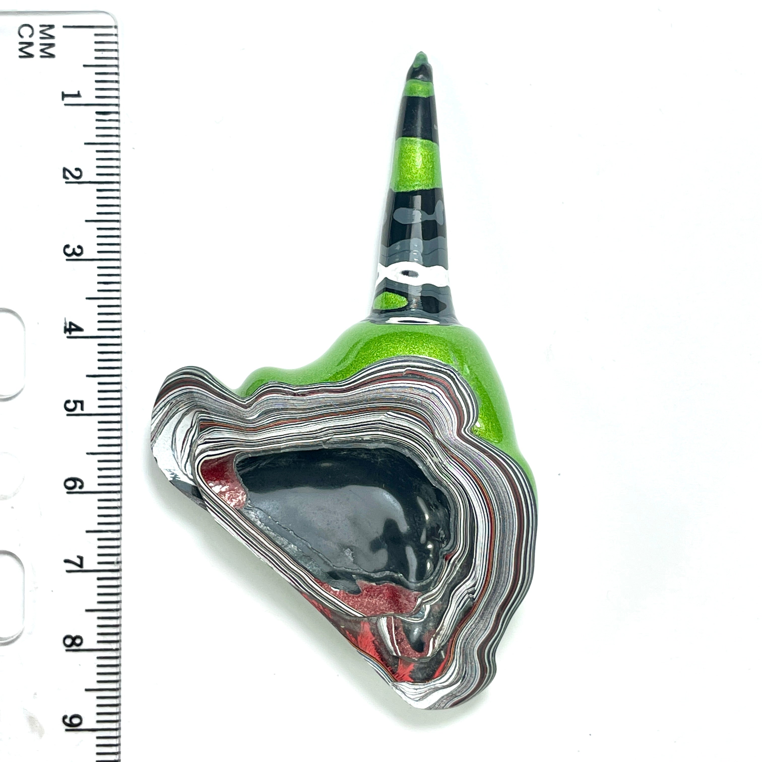 DVH Jeep Fordite Unicorn Head Mojito Green Polished Face Specimen (6506) - DVHdesigns