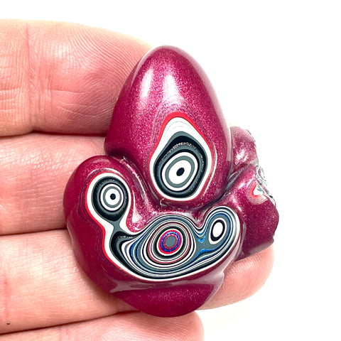 DVH Jeep Fordite Tuscadero Pink Specimen Polished Face Michigan (6507)