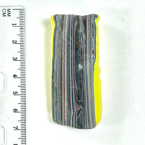 DVH Jeep Fordite High Velocity Yellow Specimen Polished Face Michigan (6510)