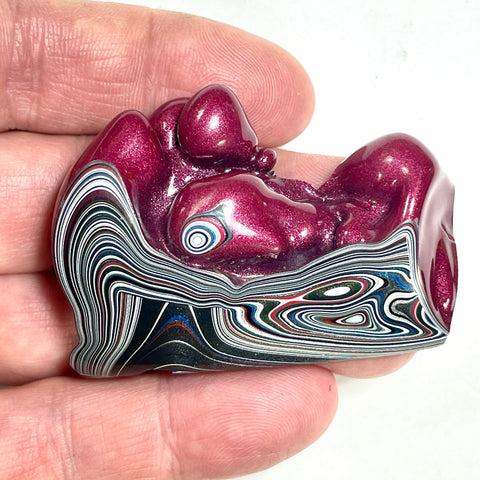 DVH Jeep Fordite Tuscadero Pink Specimen Polished Face Michigan (6511)