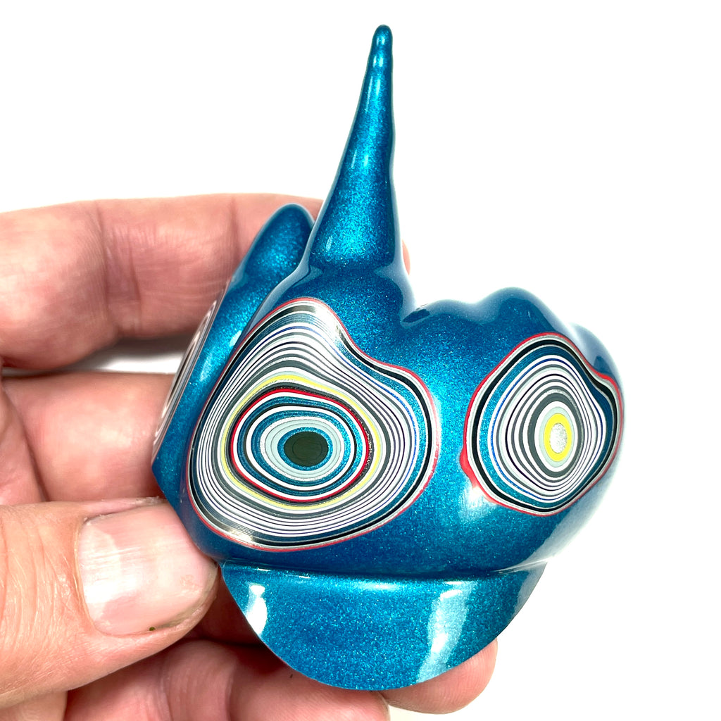 DVH Jeep Fordite Bikini Pearl Blue Specimen Polished Face Michigan (6514)