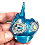 DVH Jeep Fordite Bikini Pearl Blue Specimen Polished Face Michigan (6514)