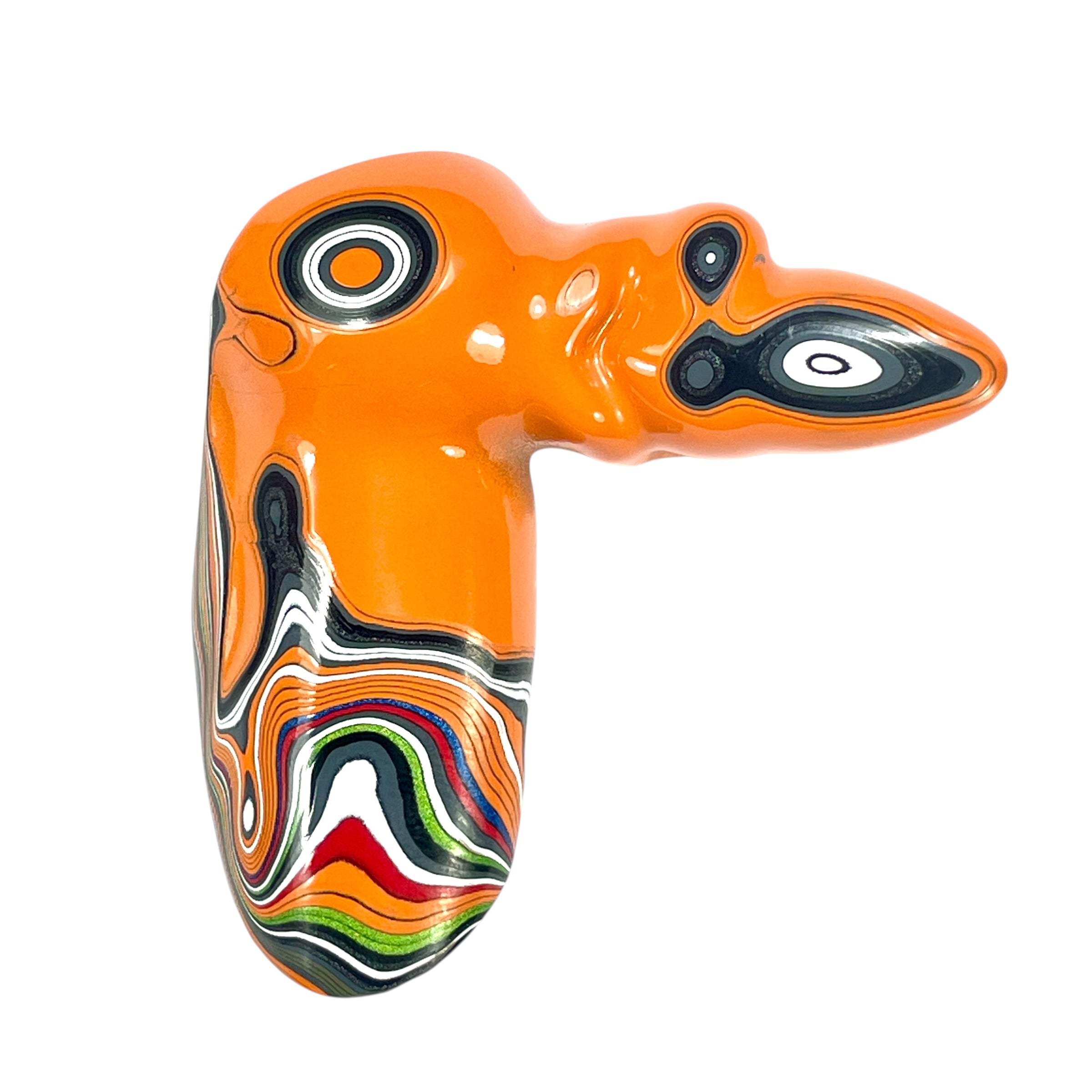 DVH Jeep Fordite Joose Orange Phoenix Bird Head Specimen Michigan (6515) - DVHdesigns