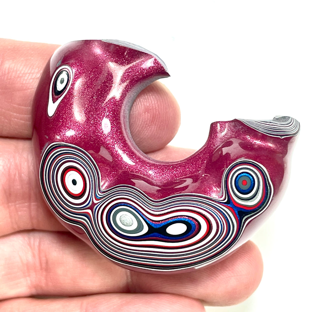 DVH Jeep Fordite Tuscadero Pink Specimen Polished Face Michigan (6516)