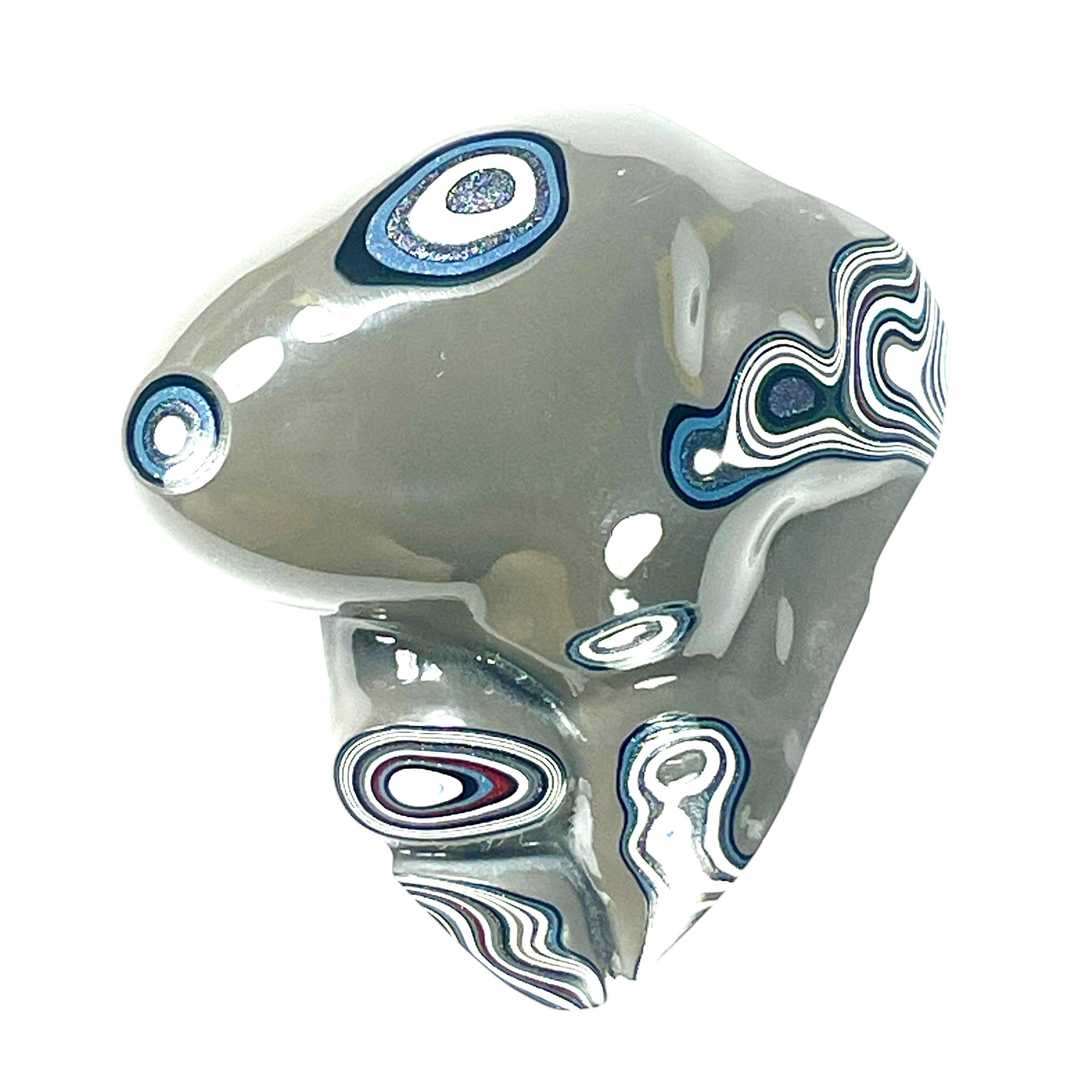 DVH Fordite Mouse Head Specimen Polished Face Michigan Chv Frd Jp (6517) - DVHdesigns