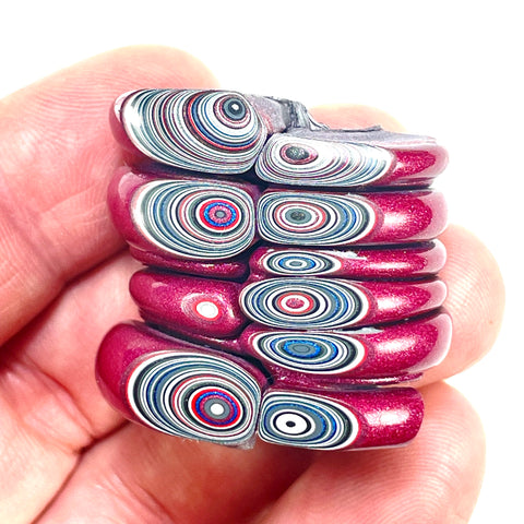 DVH Jeep Fordite Tuscadero Pink Specimen Polished Face Michigan (6518)