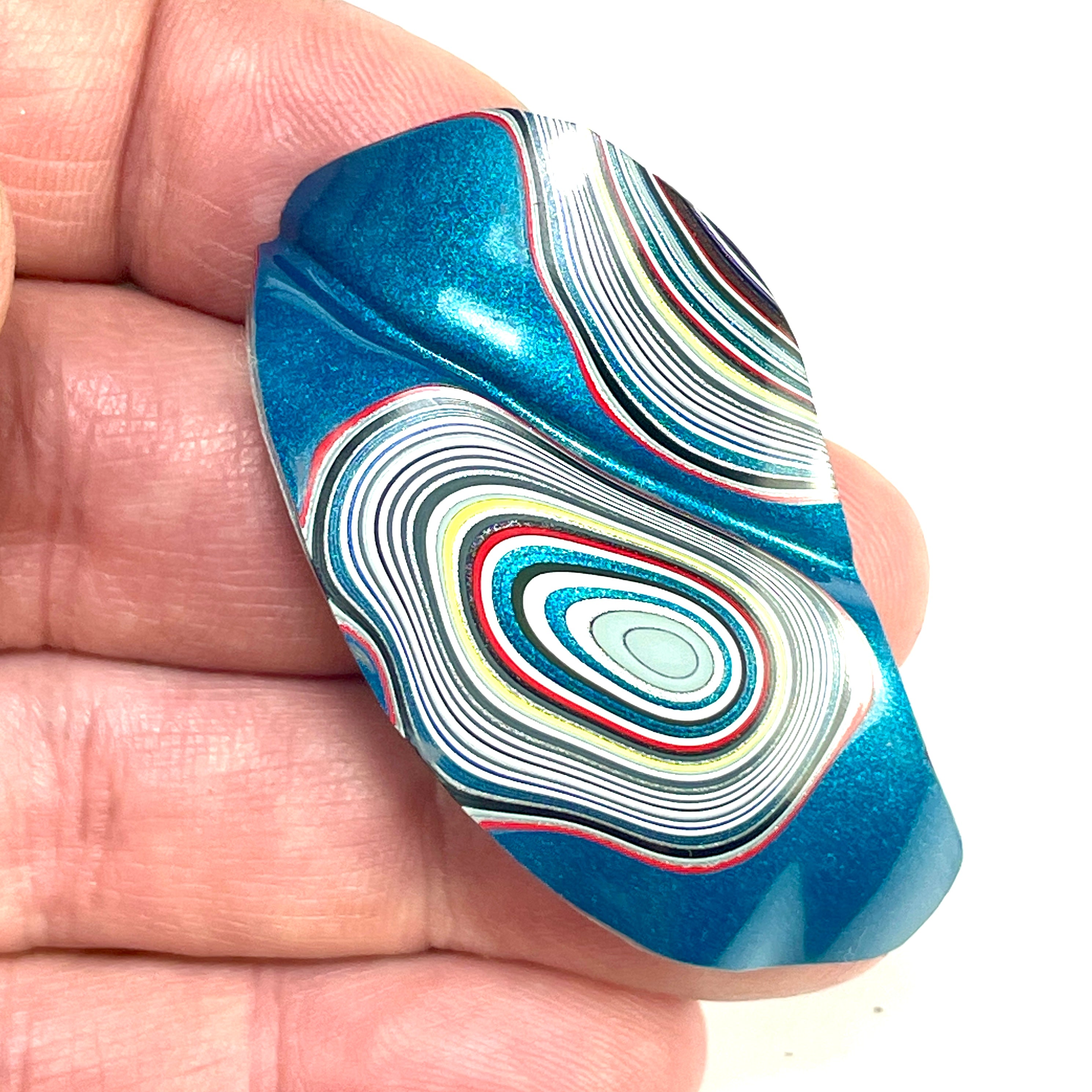 DVH Jeep Fordite Bikini Pearl Blue Specimen Polished Face Michigan (6519) - DVHdesigns