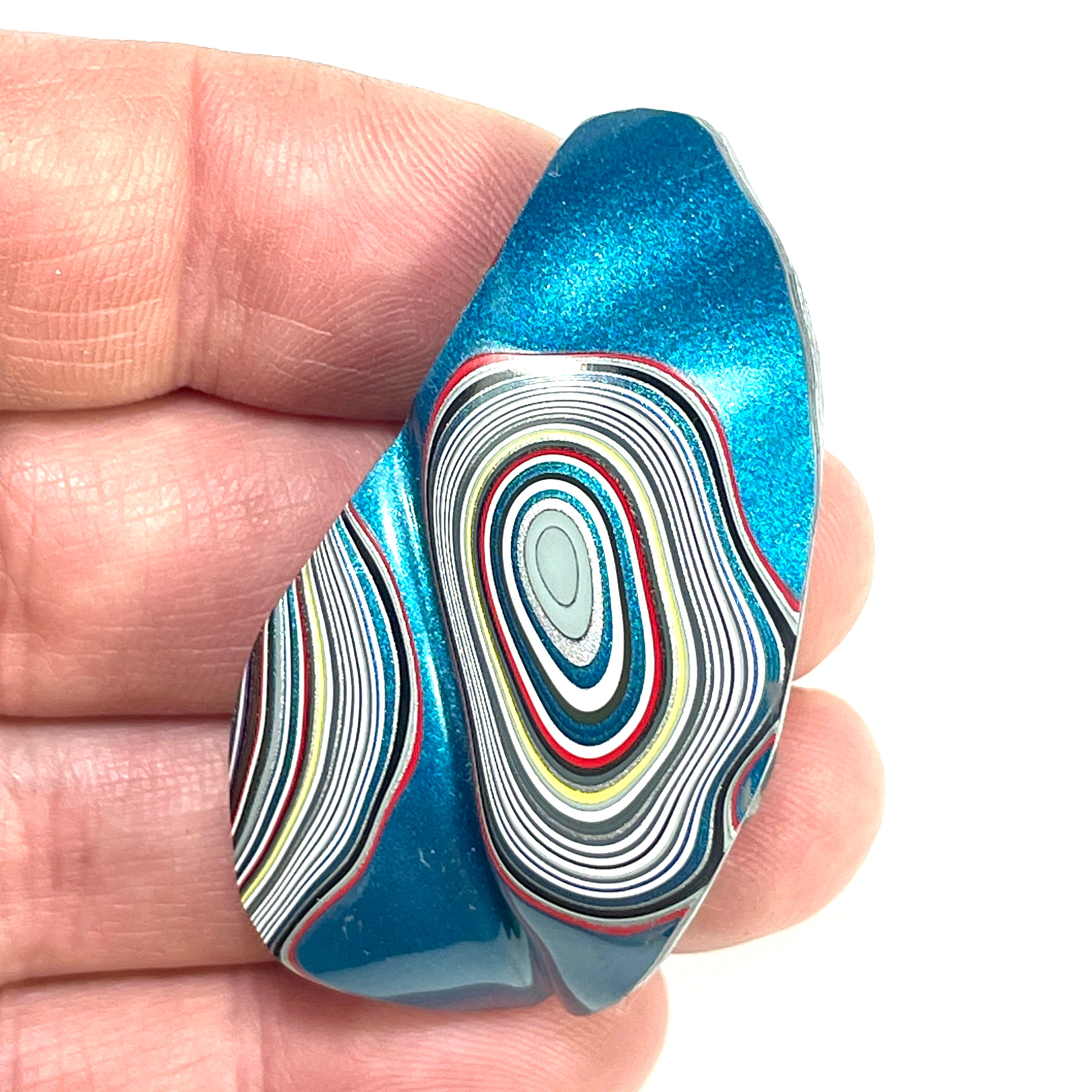 DVH Jeep Fordite Bikini Pearl Blue Specimen Polished Face Michigan (6519) - DVHdesigns