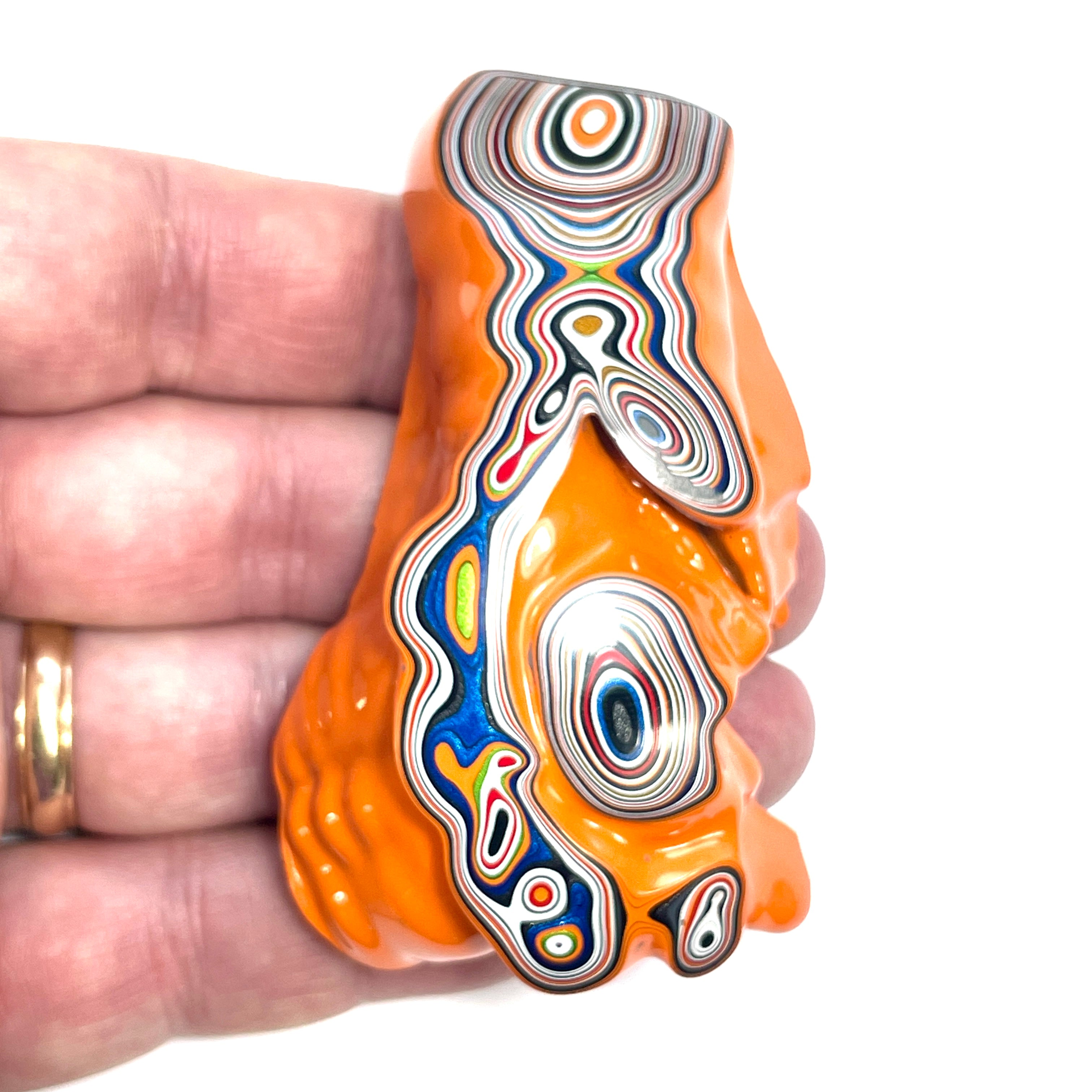 DVH Jeep Fordite Joose Orange Polished Face Specimen Michigan (6522) - DVHdesigns