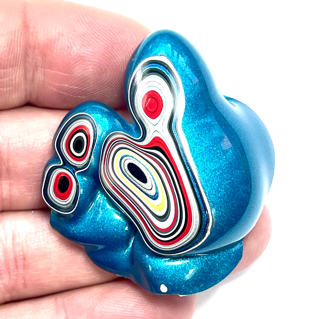 DVH Jeep Fordite Bikini Pearl Blue Specimen Polished Face Michigan (6523) - DVHdesigns