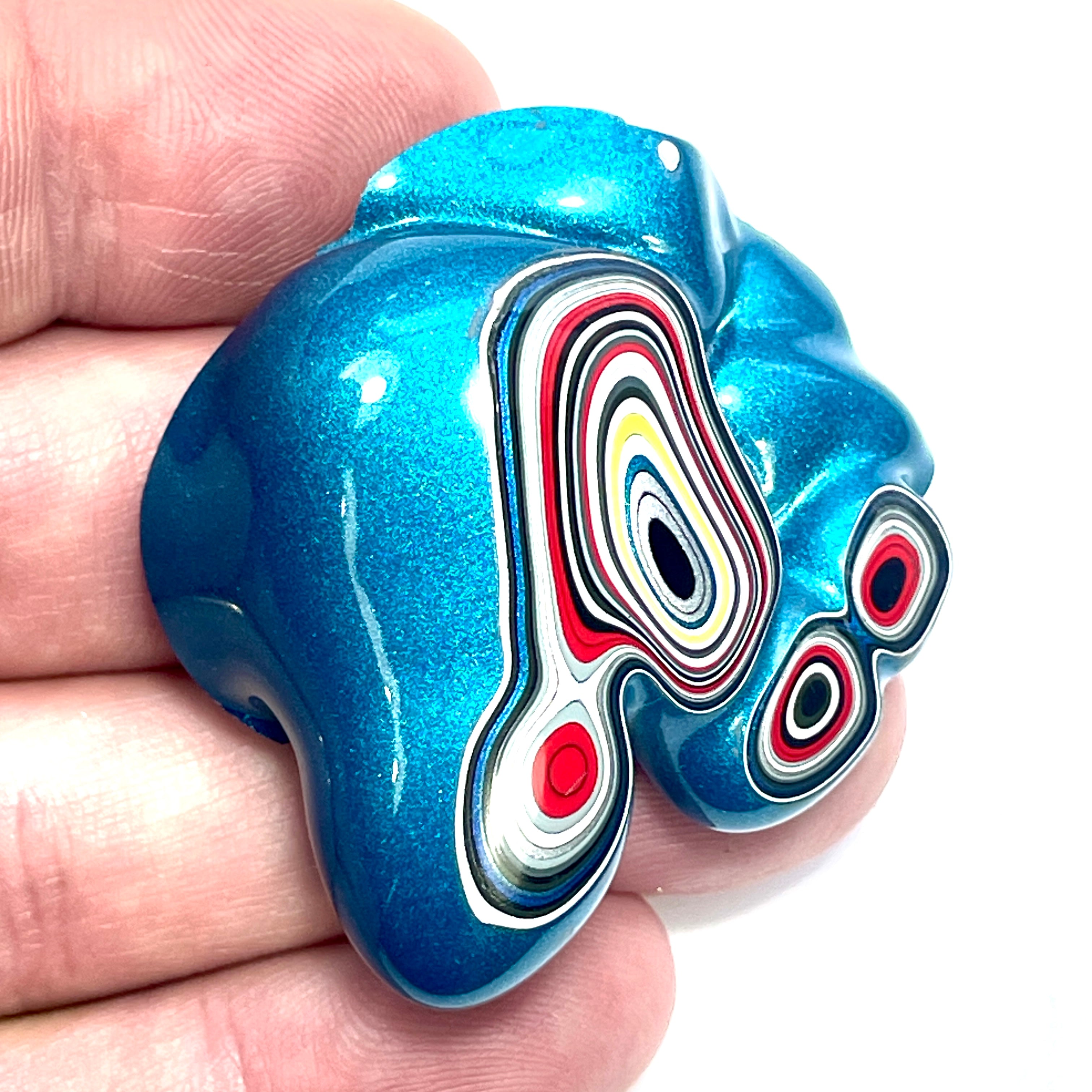 DVH Jeep Fordite Bikini Pearl Blue Specimen Polished Face Michigan (6523) - DVHdesigns