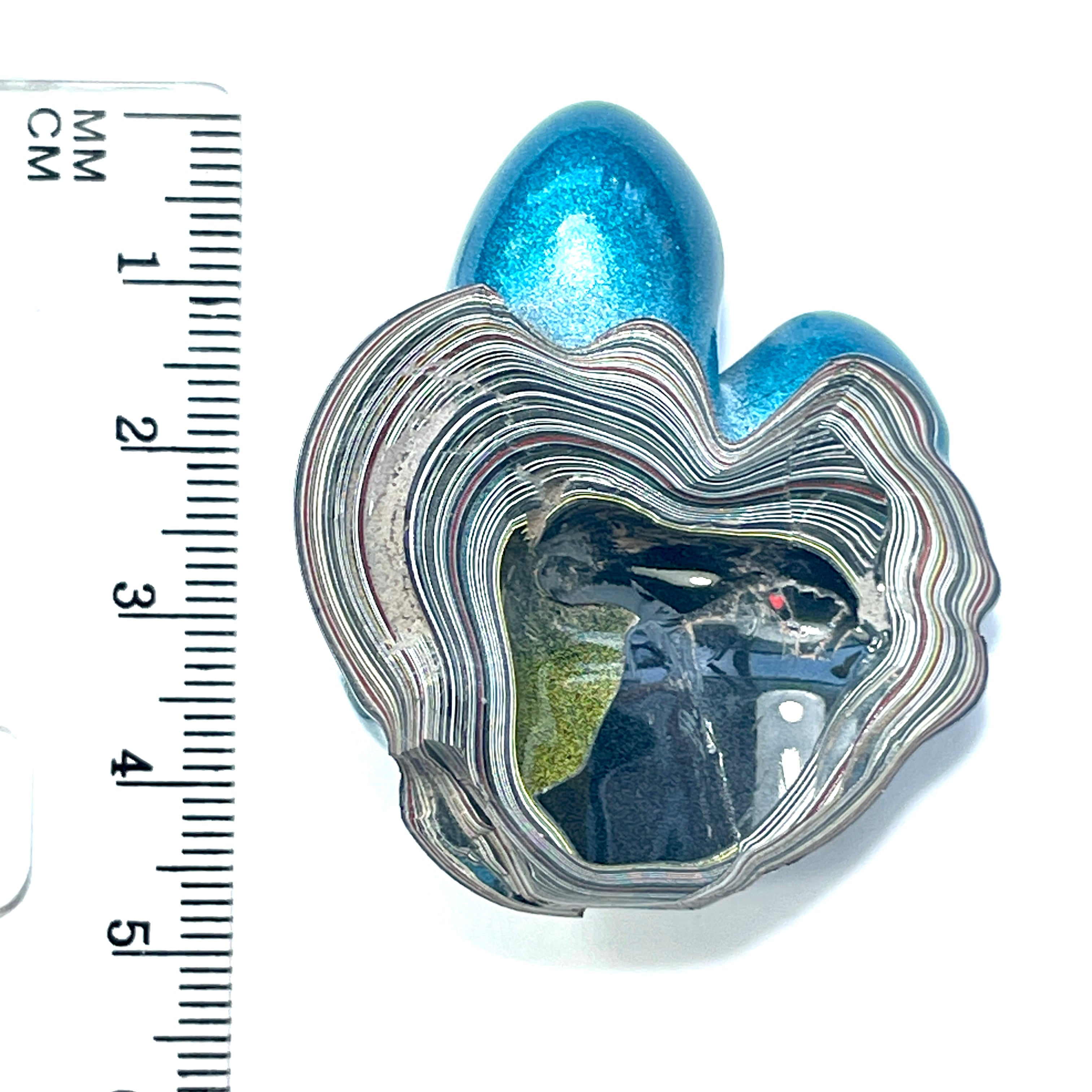DVH Jeep Fordite Bikini Pearl Blue Specimen Polished Face Michigan (6523) - DVHdesigns