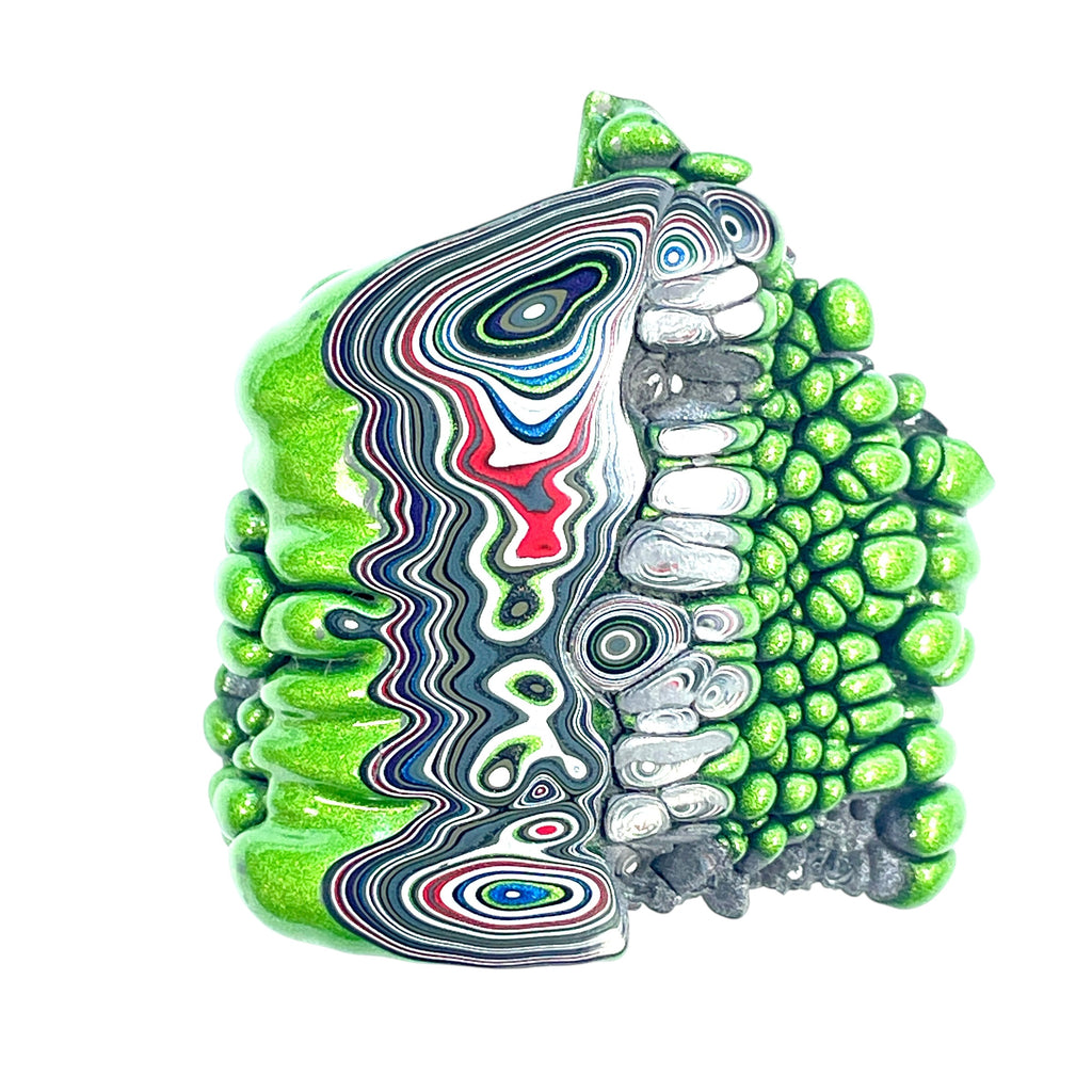 DVH Jeep Fordite Mojito Green Dragon Scale Specimen Polished Face Michigan (6524) - DVHdesigns