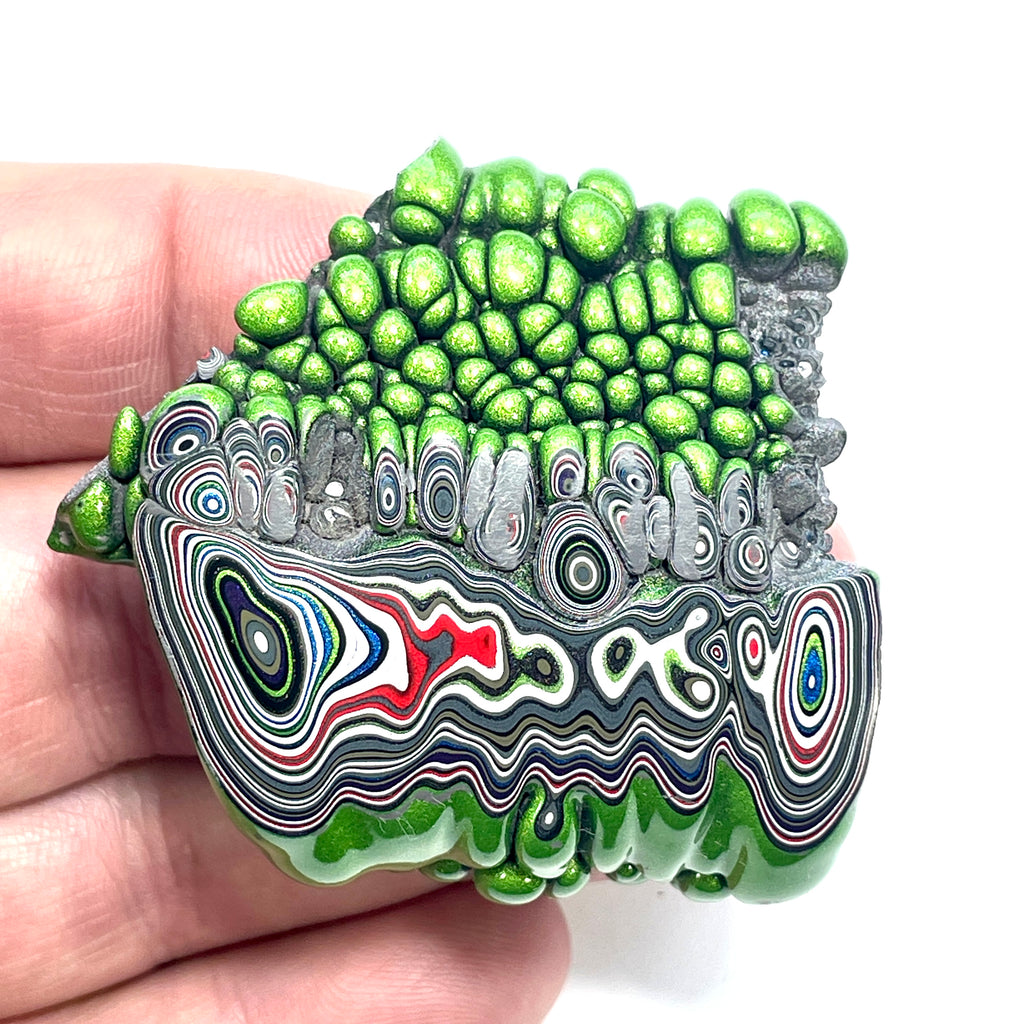 DVH Jeep Fordite Mojito Green Dragon Scale Specimen Polished Face Michigan (6524) - DVHdesigns