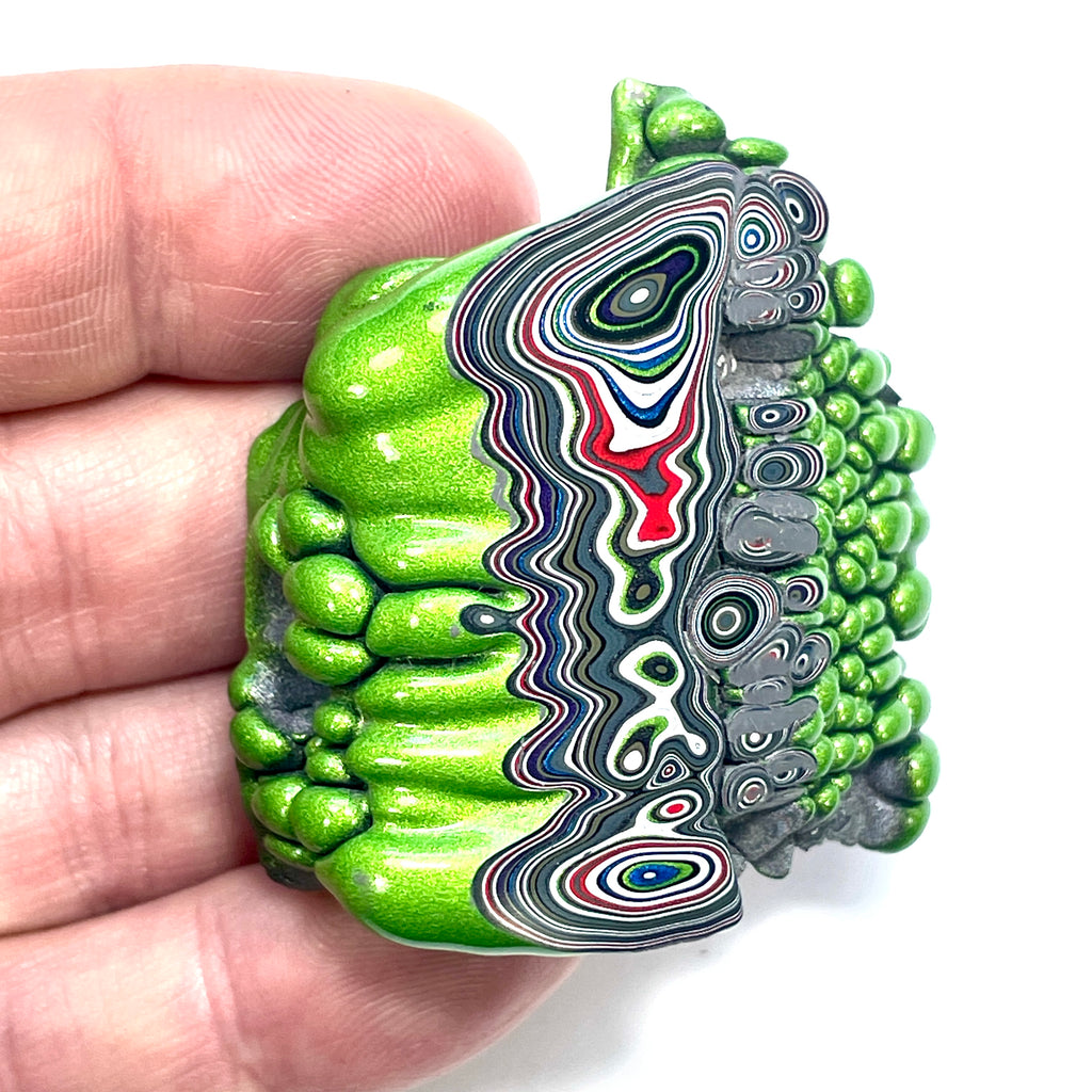 DVH Jeep Fordite Mojito Green Dragon Scale Specimen Polished Face Michigan (6524) - DVHdesigns