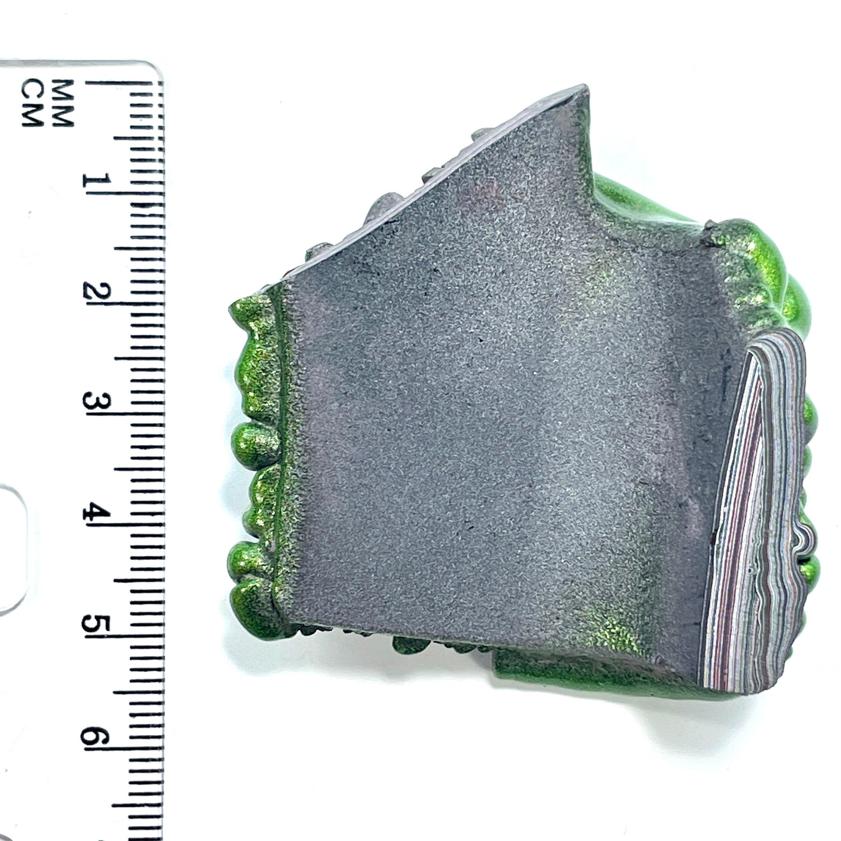 DVH Jeep Fordite Mojito Green Dragon Scale Specimen Polished Face Michigan (6524) - DVHdesigns