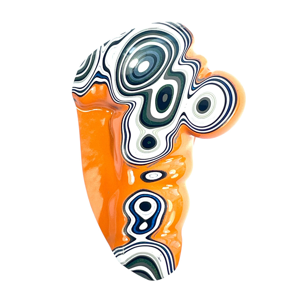 DVH Jeep Fordite Joose Orange Polished Face Specimen Michigan (6530) - DVHdesigns