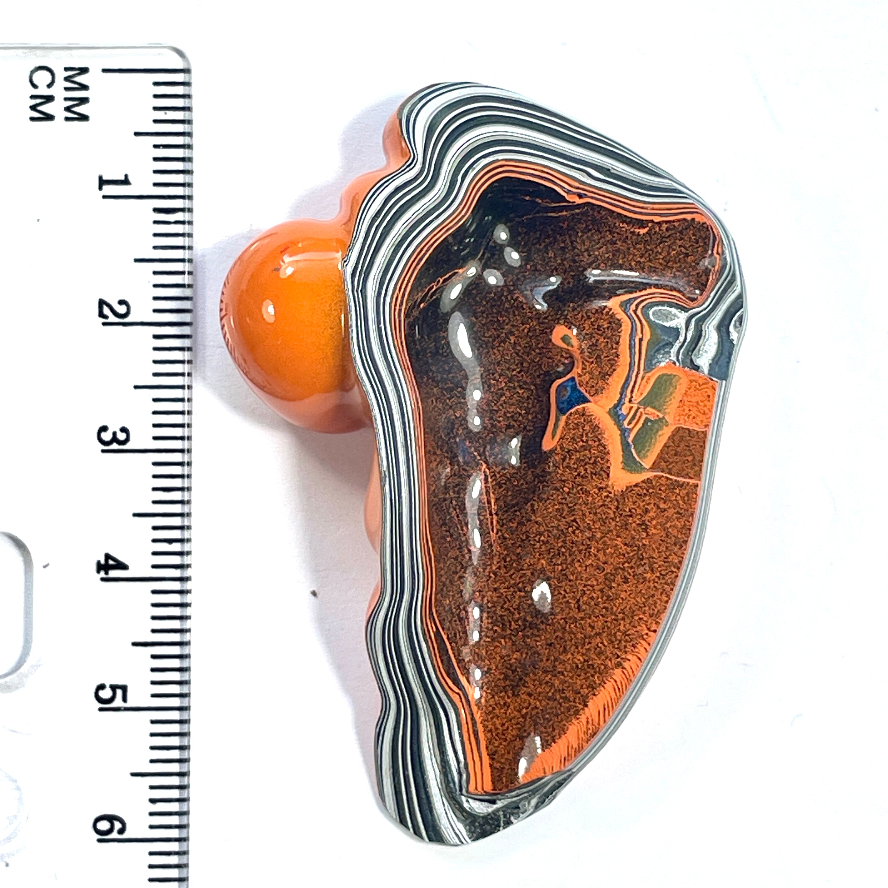 DVH Jeep Fordite Joose Orange Polished Face Specimen Michigan (6530) - DVHdesigns