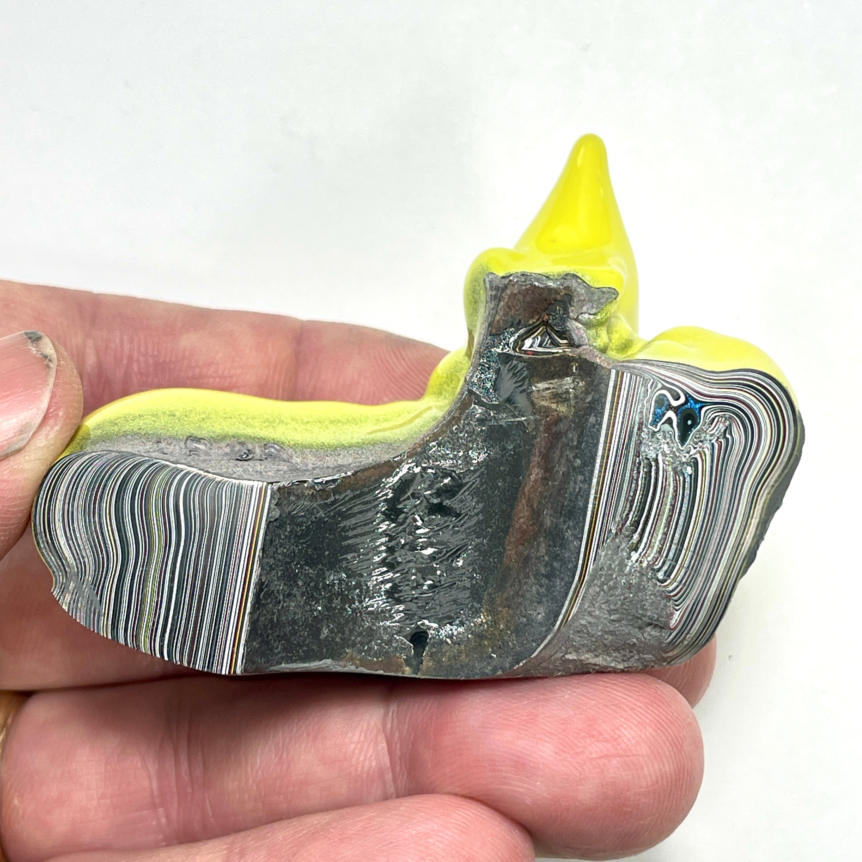 DVH Jeep High Velocity Yellow Fordite Easter PEEP Natural Sculpture OOAK (6544) - DVHdesigns