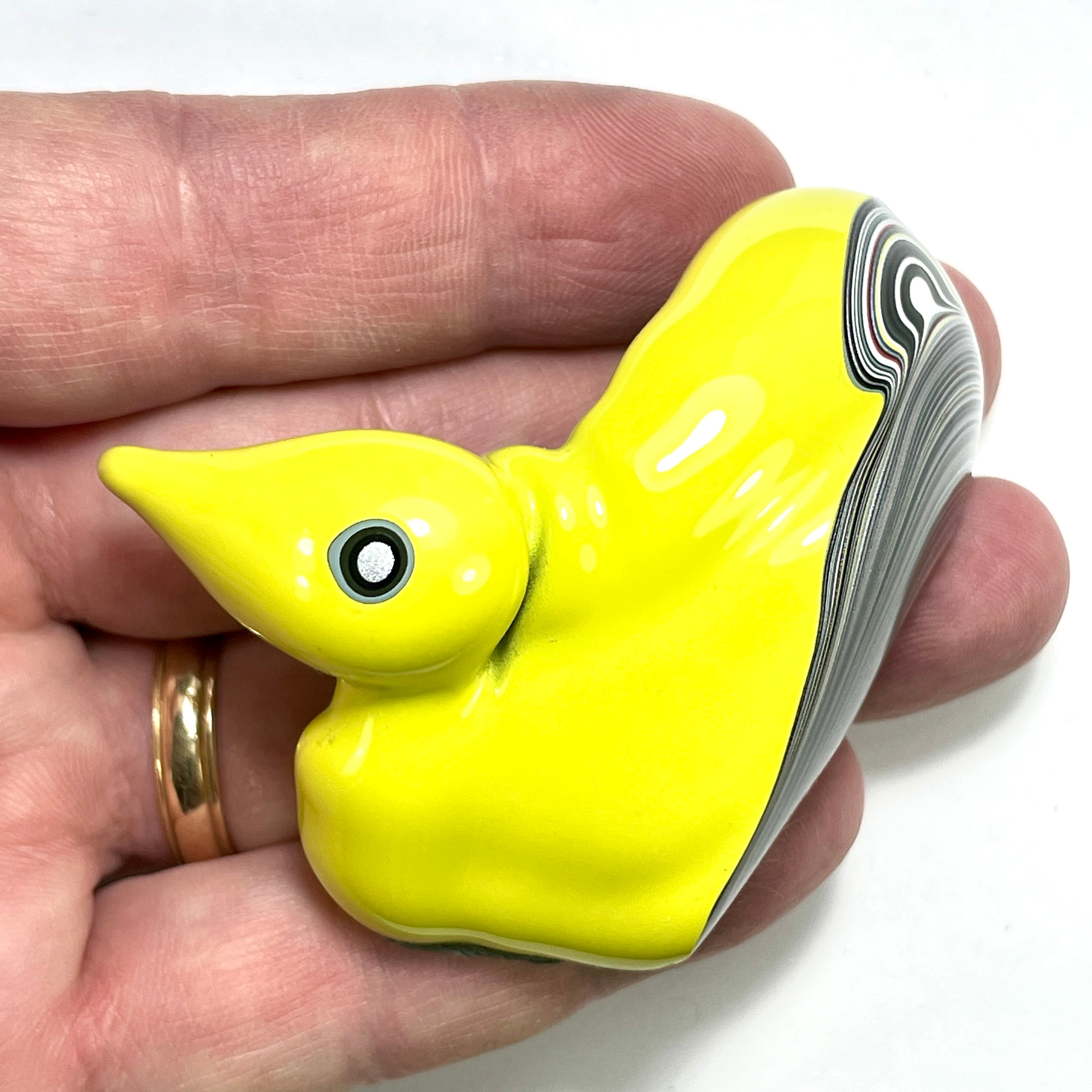DVH Jeep High Velocity Yellow Fordite Easter PEEP Natural Sculpture OOAK (6544) - DVHdesigns