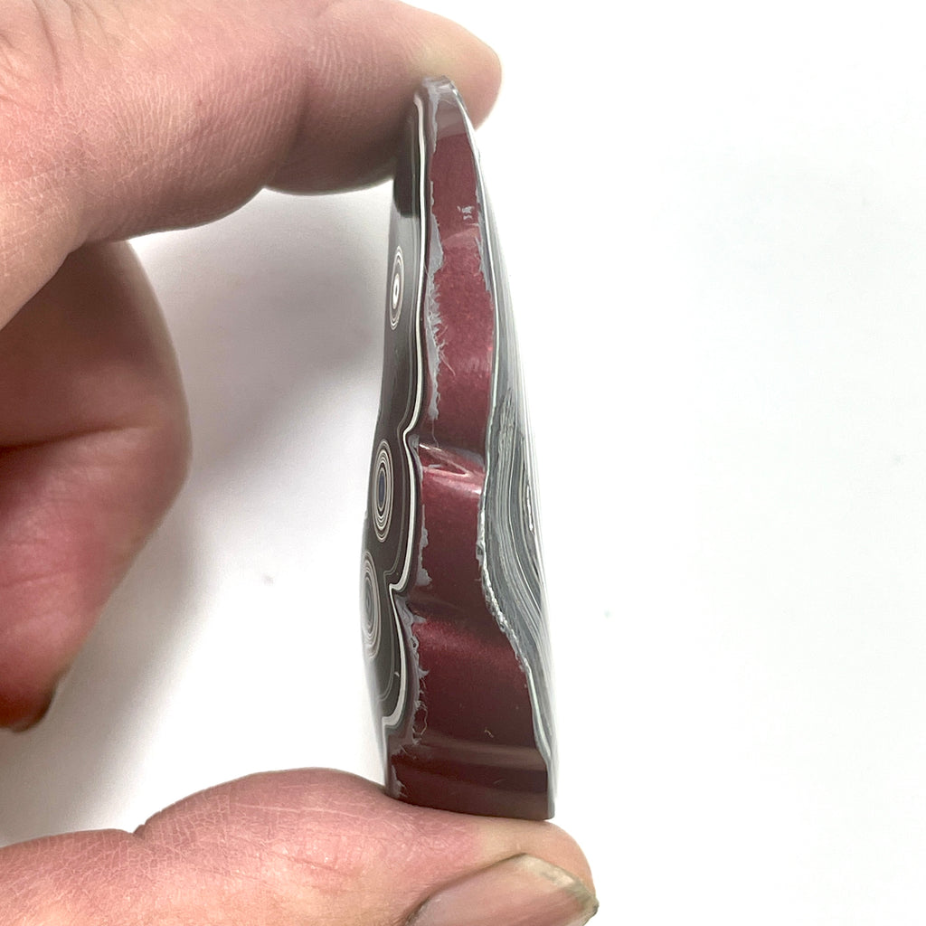 DVH Fordite Specimen Donut Buck Hole Polished Face Michigan Chv Frd Jp (6605) - DVHdesigns