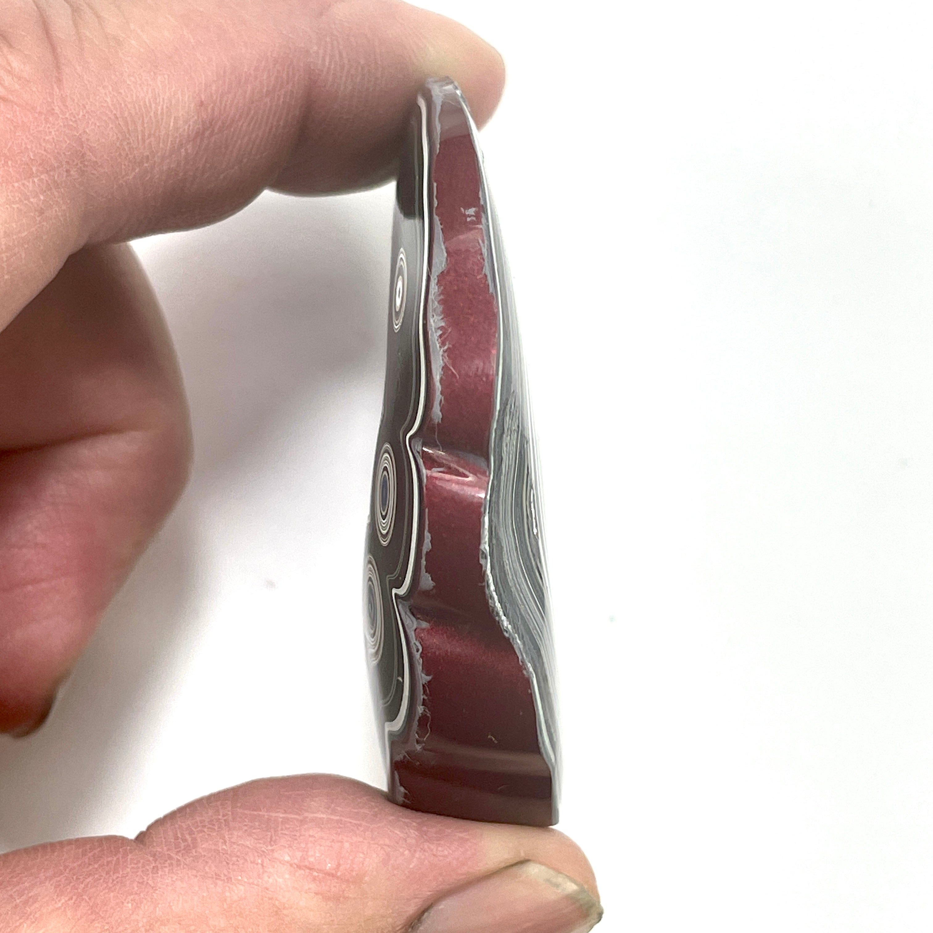 DVH Fordite Specimen Donut Buck Hole Polished Face Michigan Chv Frd Jp (6605) - DVHdesigns