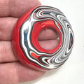 DVH Red Fordite Specimen Donut Buck Hole Polished Face Michigan Chv Frd Jp (6607) - DVHdesigns