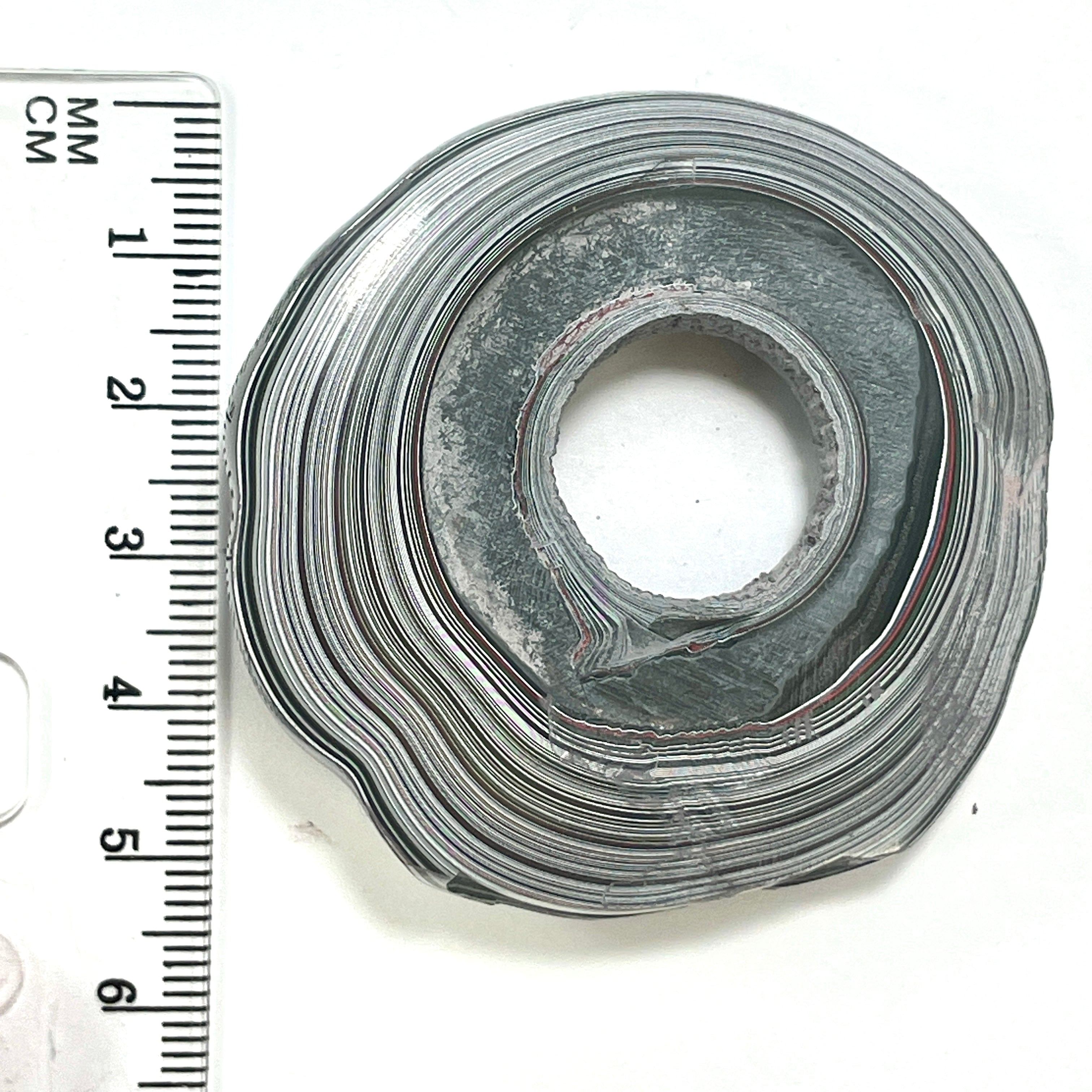 DVH Fordite Specimen Donut Buck Hole Polished Face Michigan Chv Frd Jp (6608) - DVHdesigns