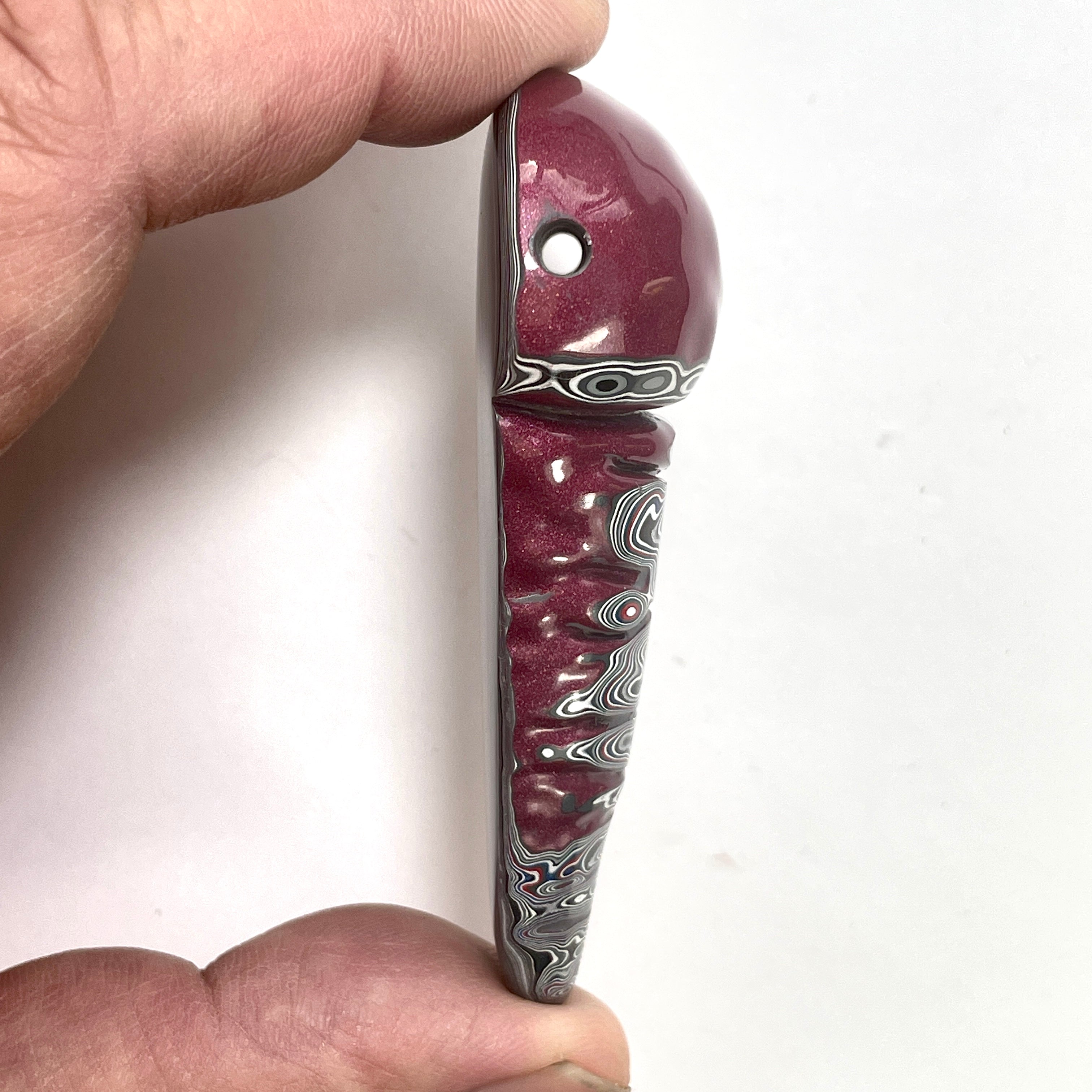 DVH Tuscadero Pink Jeep Fordite Bead Pendant Mushroom Phallus 75x40x19mm (6611) - DVHdesigns