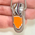 DVH Michigan Orange Joose Jeep Fordite Bead Pendant 38x16x11mm (6612) - DVHdesigns