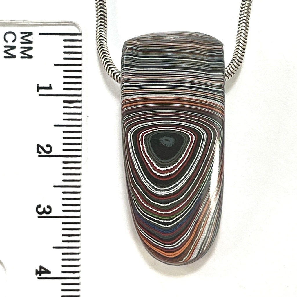DVH Michigan Orange Joose Jeep Fordite Bead Pendant 38x16x11mm (6612) - DVHdesigns