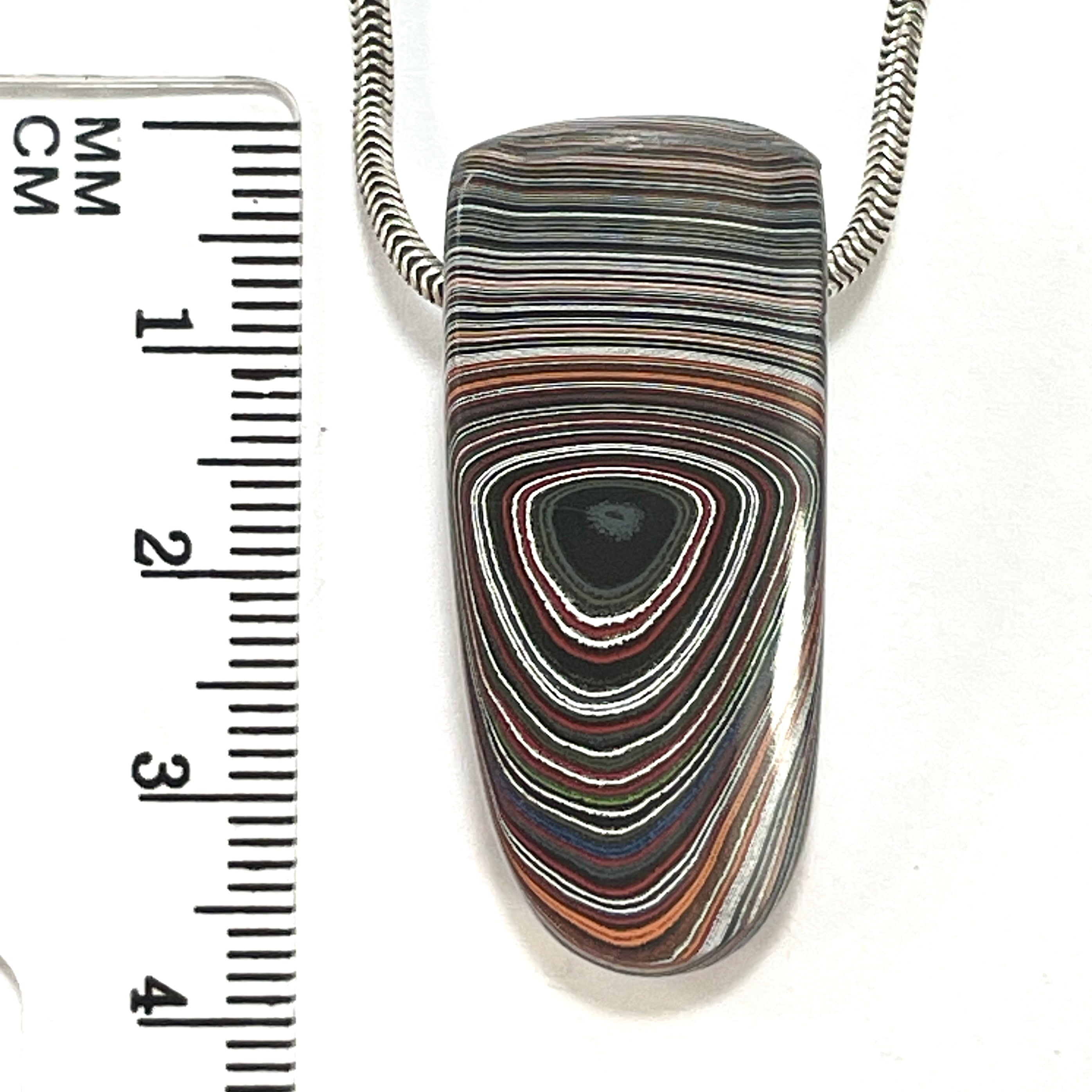 DVH Michigan Orange Joose Jeep Fordite Bead Pendant 38x16x11mm (6612) - DVHdesigns