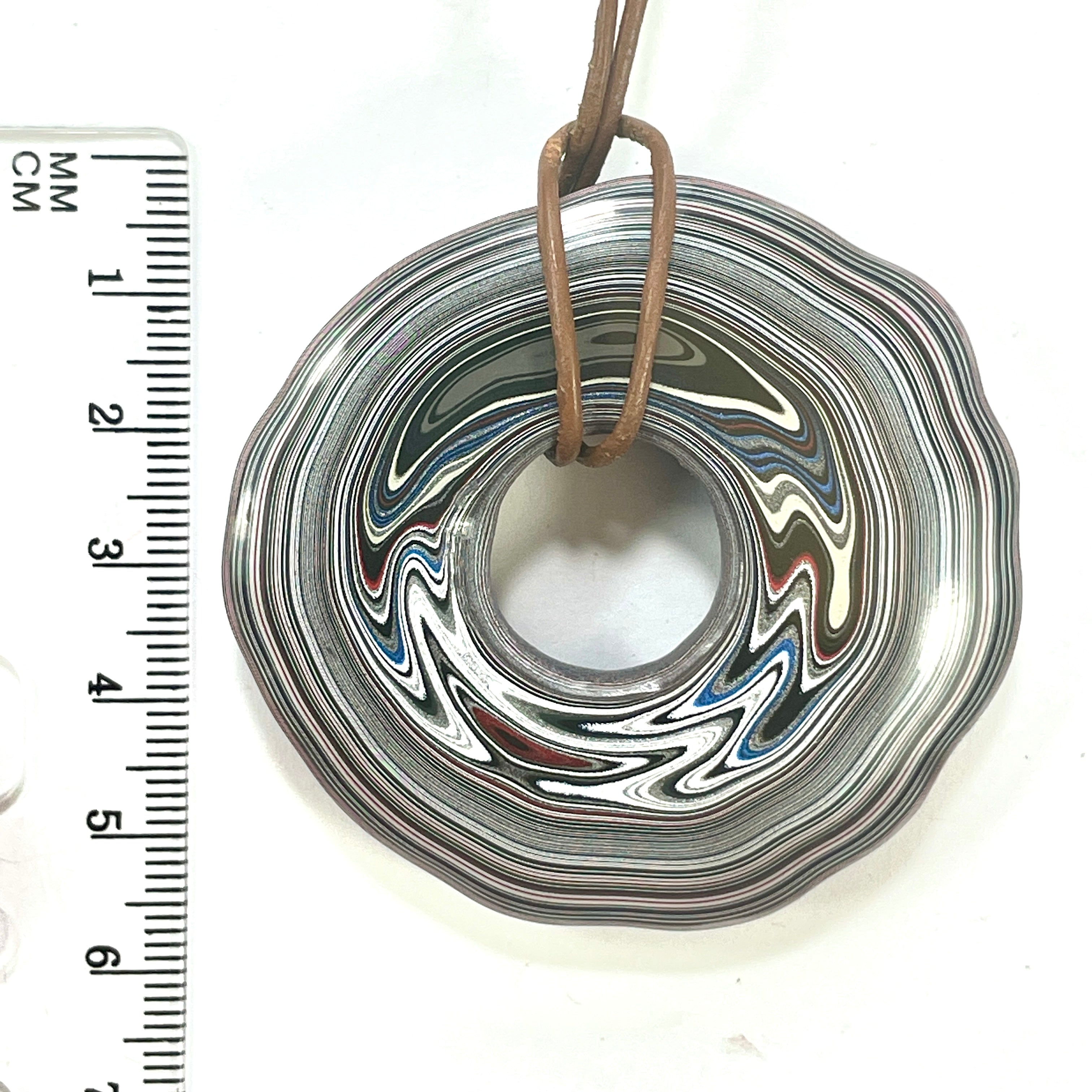 DVH Rare Michigan Purple Reign Fordite Buck Hole Donut Bead Pendant 53mm Rd x 12 (6614) - DVHdesigns