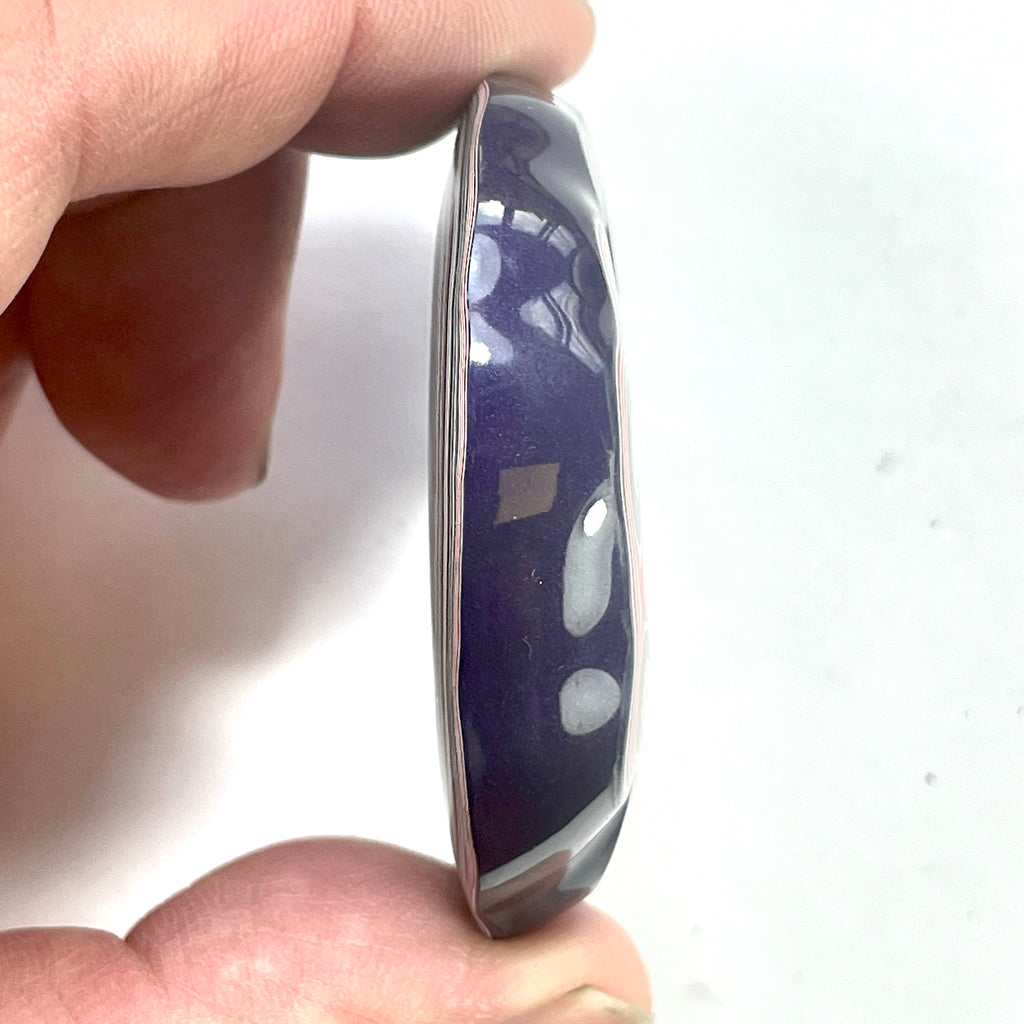 DVH Rare Michigan Purple Reign Fordite Buck Hole Donut Bead Pendant 53mm Rd x 12 (6614) - DVHdesigns