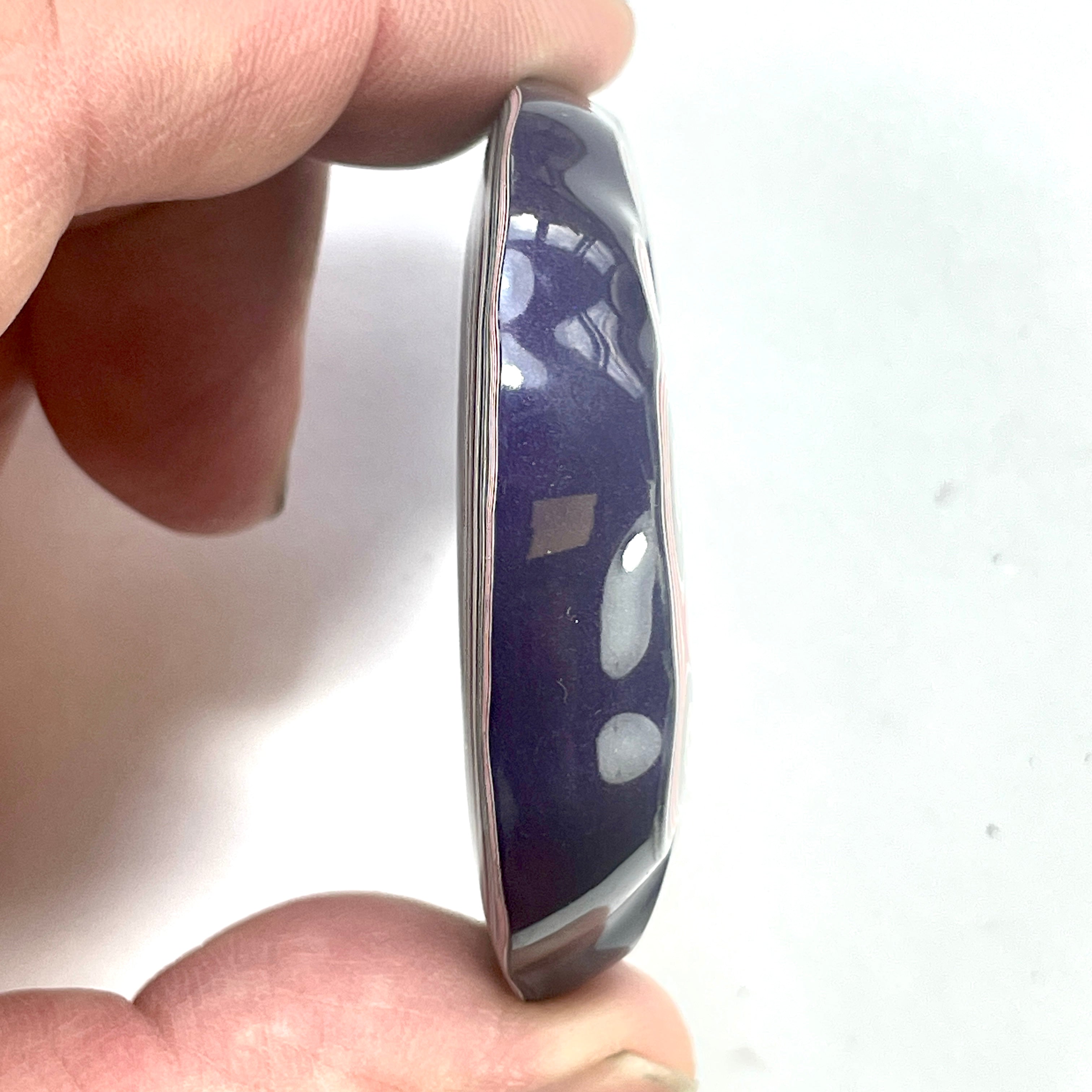 DVH Rare Michigan Purple Reign Fordite Buck Hole Donut Bead Pendant 53mm Rd x 12 (6614) - DVHdesigns