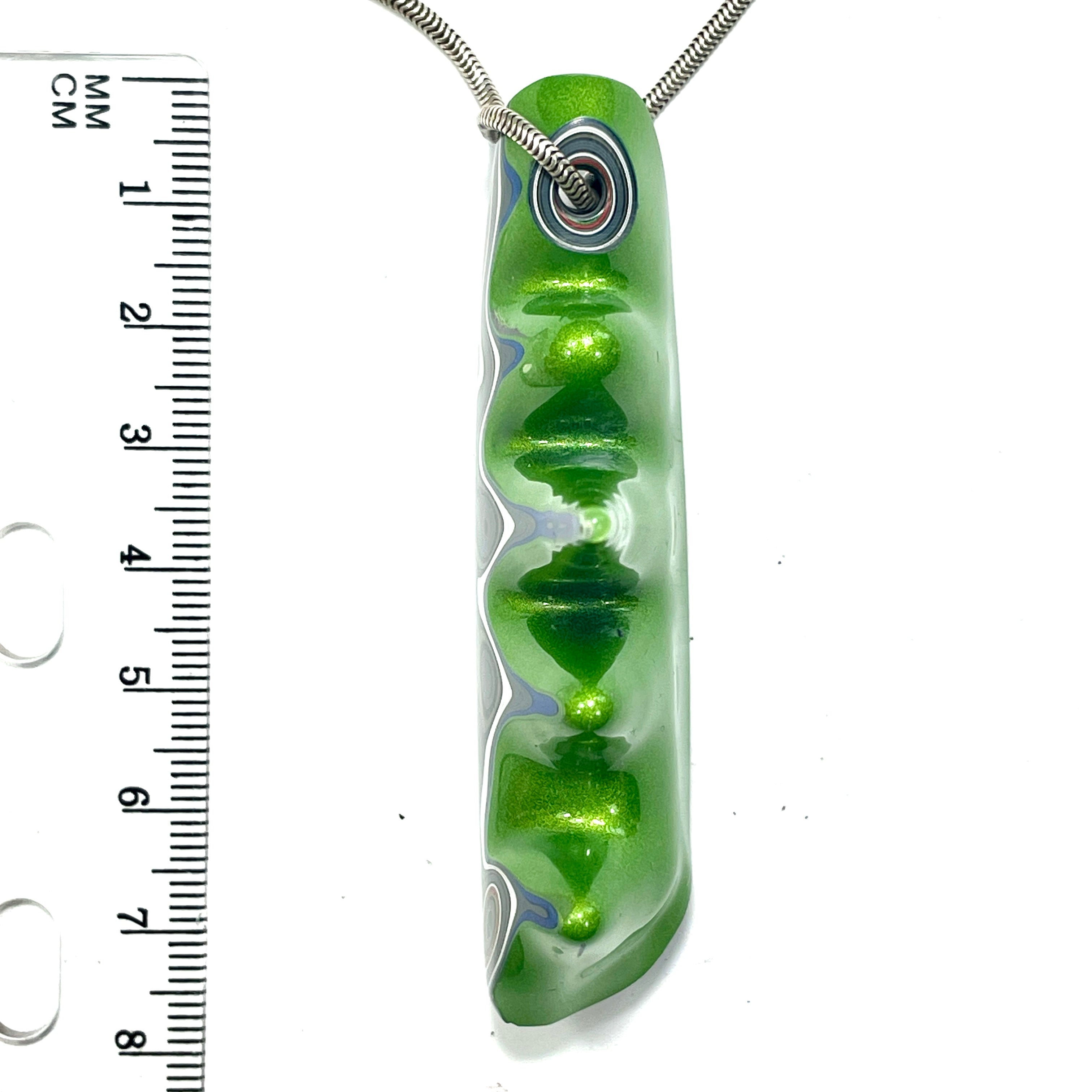 DVH Mojito Green Jeep Fordite Bead Pendant Stalactite Drip Michigan 72x42x17mm (6615) - DVHdesigns