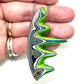 DVH Mojito Green Jeep Fordite Bead Pendant Stalactite Drip Michigan 72x42x17mm (6615) - DVHdesigns