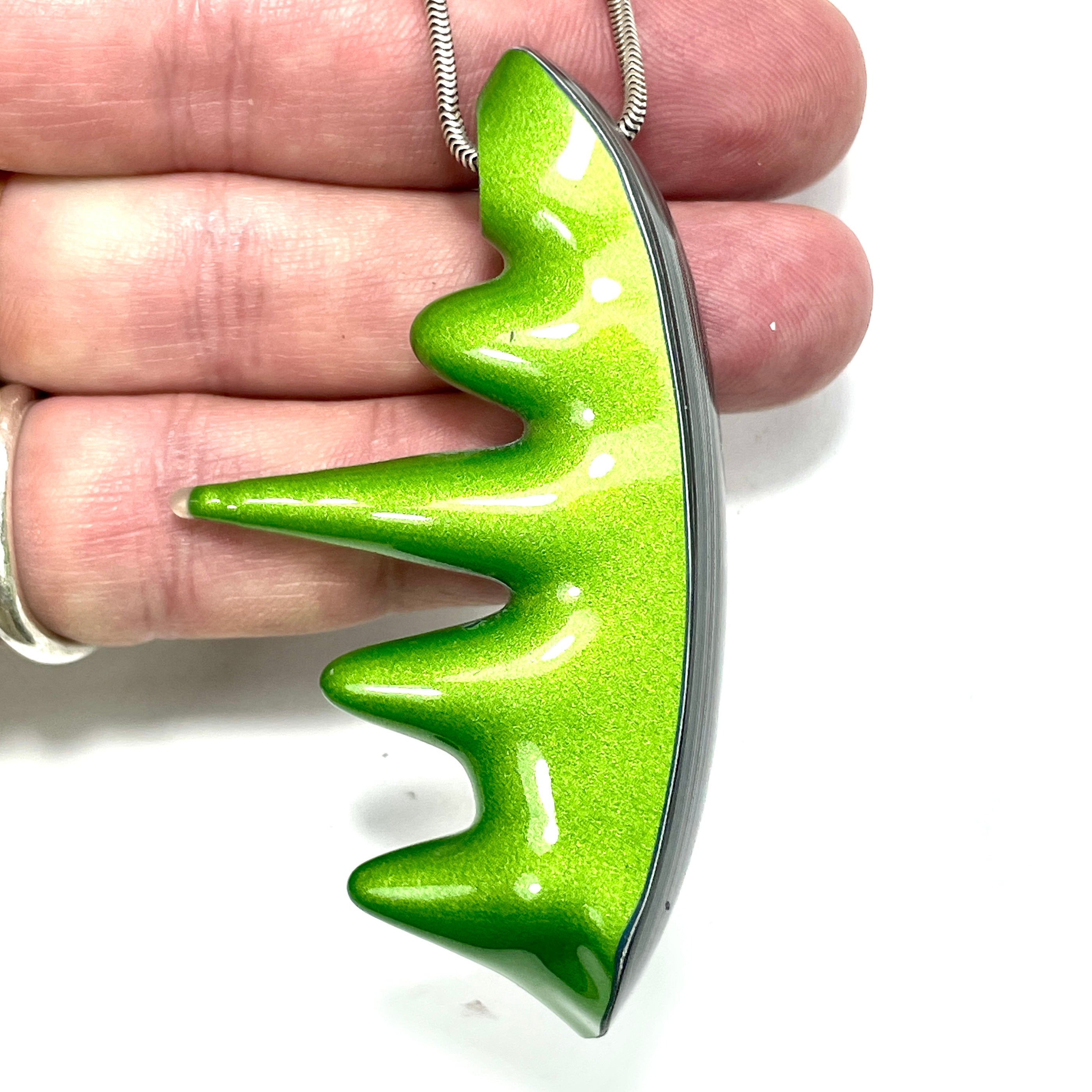 DVH Mojito Green Jeep Fordite Bead Pendant Stalactite Drip Michigan 72x42x17mm (6615) - DVHdesigns