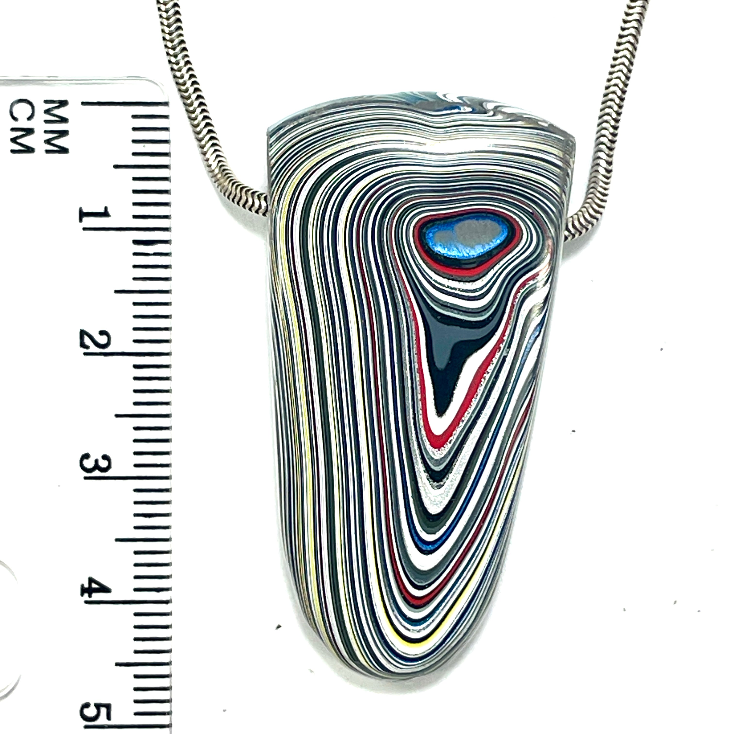 DVH Bikini Blue Pearl Jeep Fordite Bead Pendant Michigan  47x24x11mm (6616) - DVHdesigns
