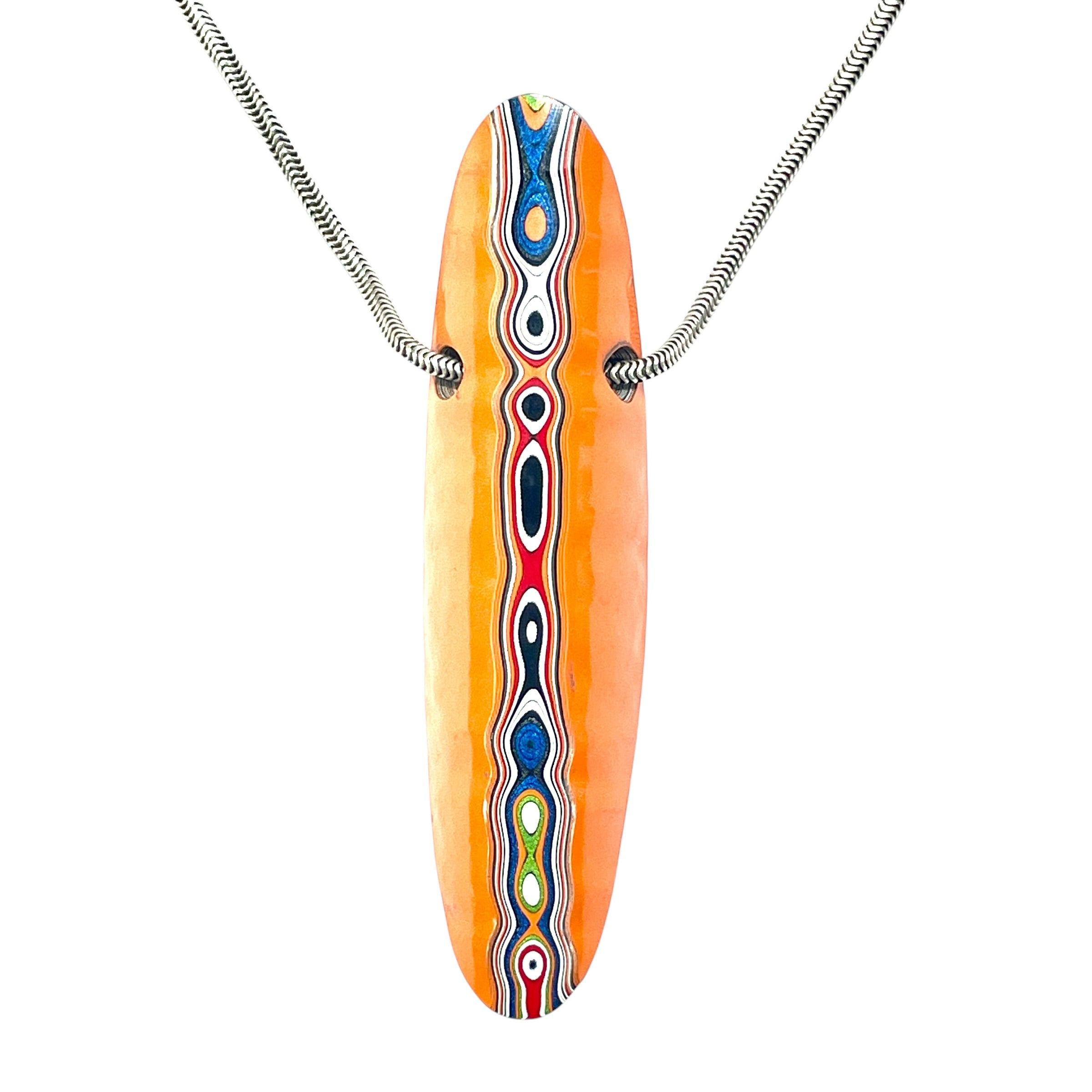 DVH Joose Orange Jeep Fordite Bead Pendant Michigan 69x18x13mm (6617) - DVHdesigns